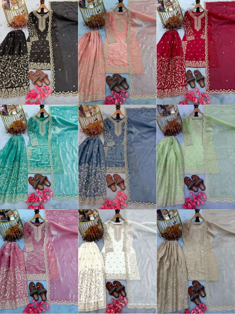 PD 1139 JIMMY CHOO SILK BEAUTIFUL PARTY WEAR LOOK DESIGNER LADIES SUIT