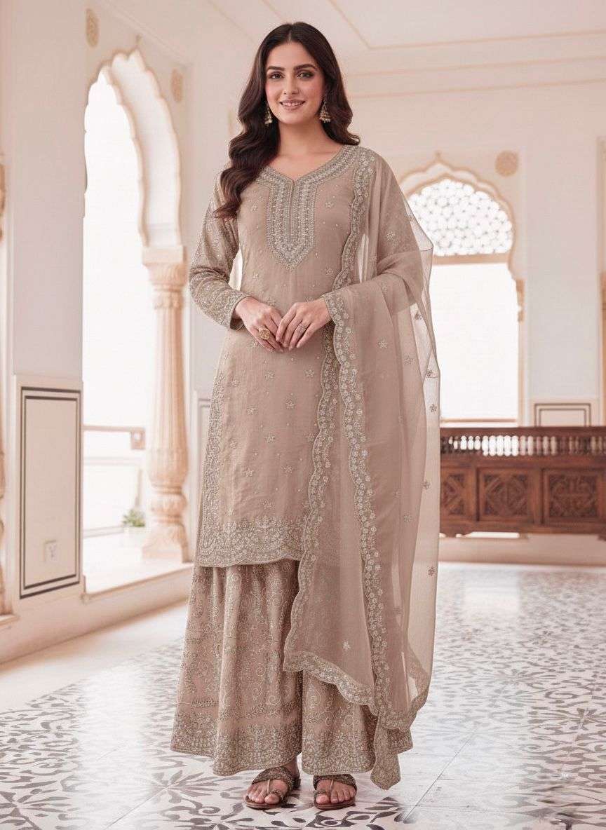 PD 1139 JIMMY CHOO SILK BEAUTIFUL PARTY WEAR LOOK DESIGNER LADIES SUIT