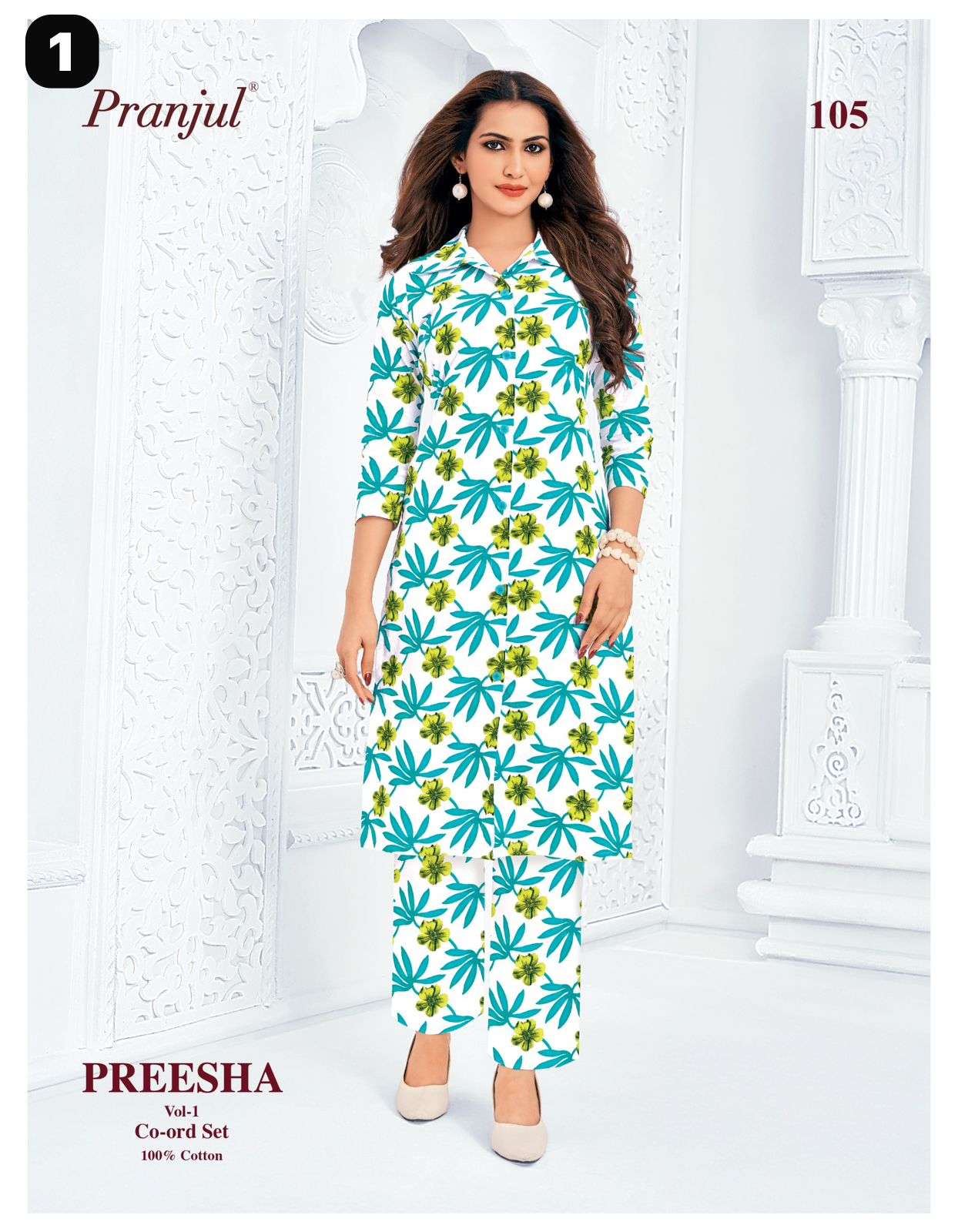 PRANJUL FASHION PREESHA VOL 1 COTTON PRINT LADIES KURTI WITH BOTTOM PAIR 