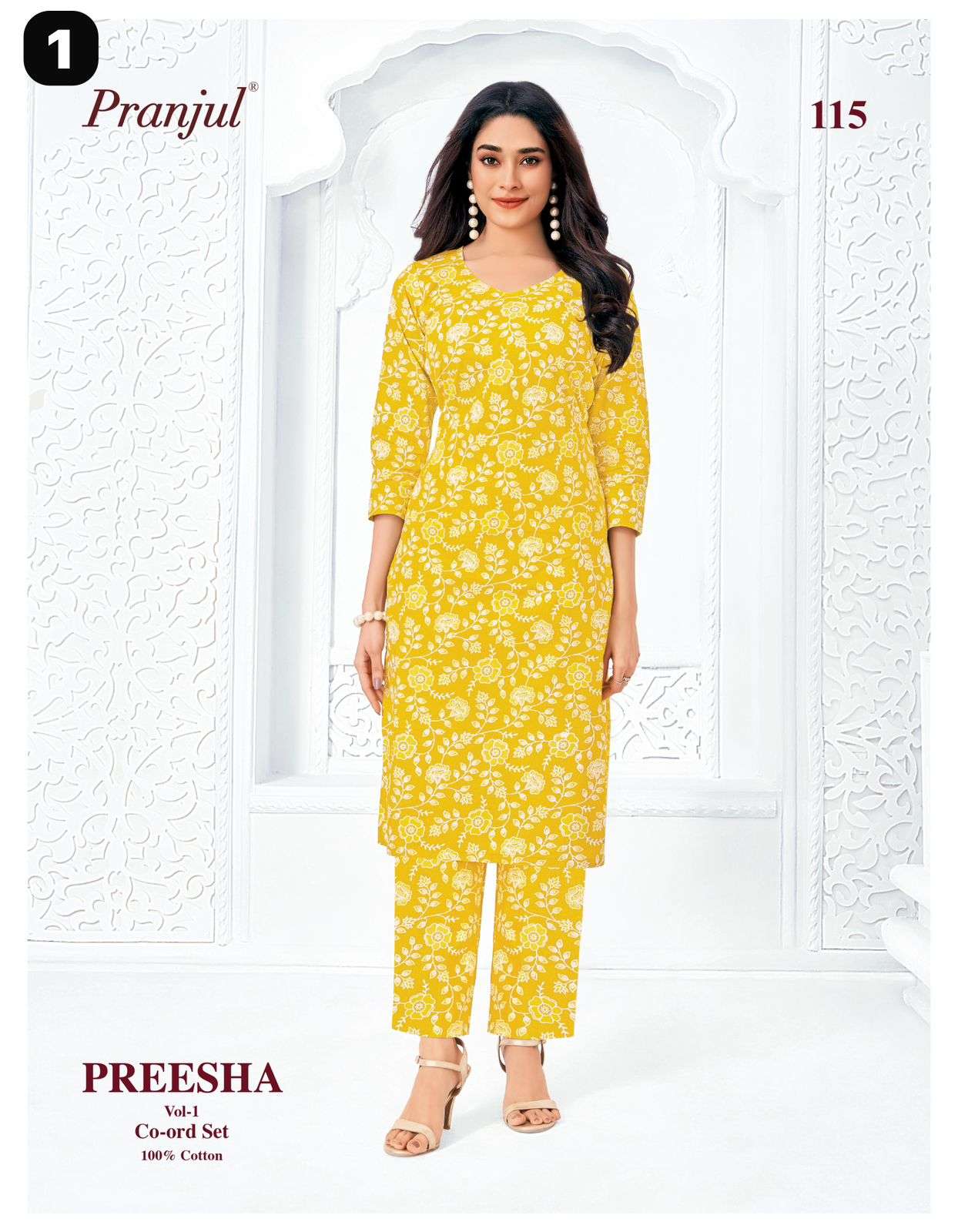  PRANJUL FASHION PREESHA VOL 1 COTTON PRINT LADIES KURTI WITH BOTTOM PAIR 