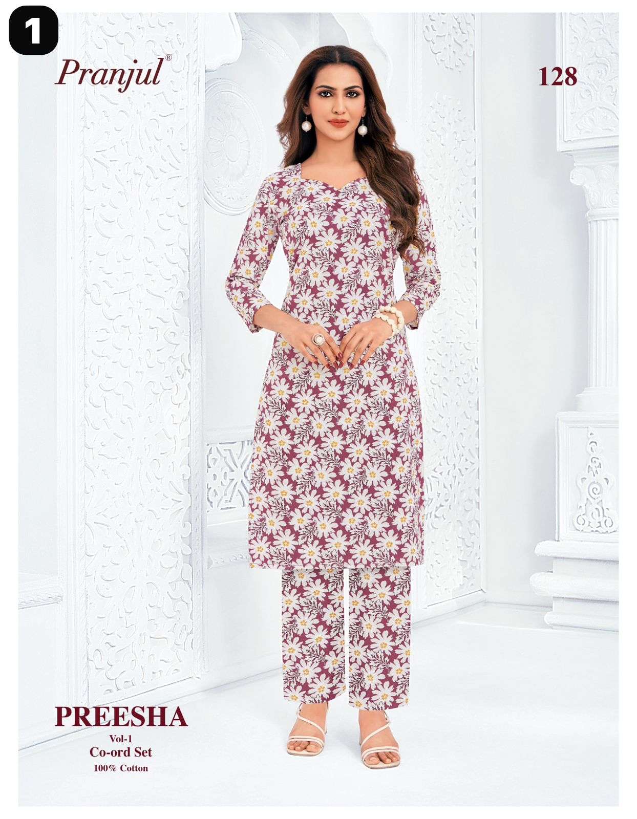  PRANJUL FASHION PREESHA VOL 1 COTTON PRINT LADIES KURTI WITH BOTTOM PAIR 