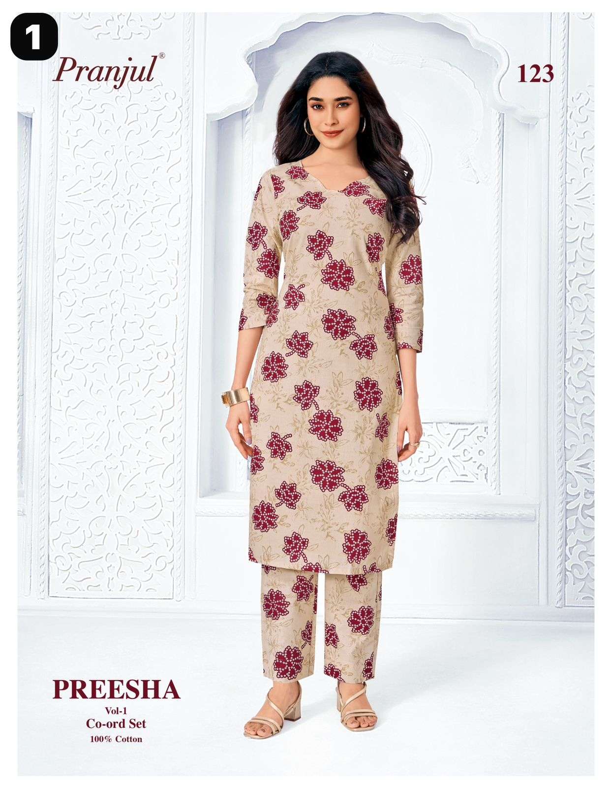  PRANJUL FASHION PREESHA VOL 1 COTTON PRINT LADIES KURTI WITH BOTTOM PAIR 