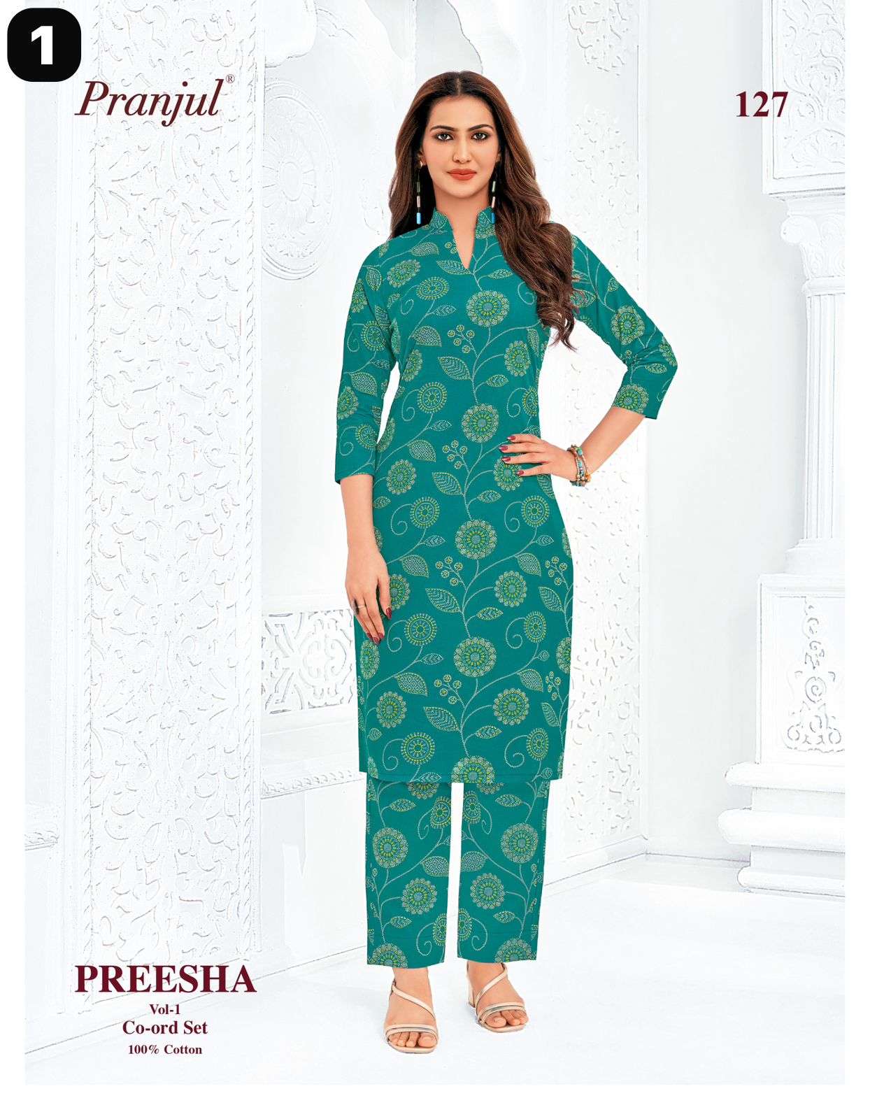  PRANJUL FASHION PREESHA VOL 1 COTTON PRINT LADIES KURTI WITH BOTTOM PAIR 