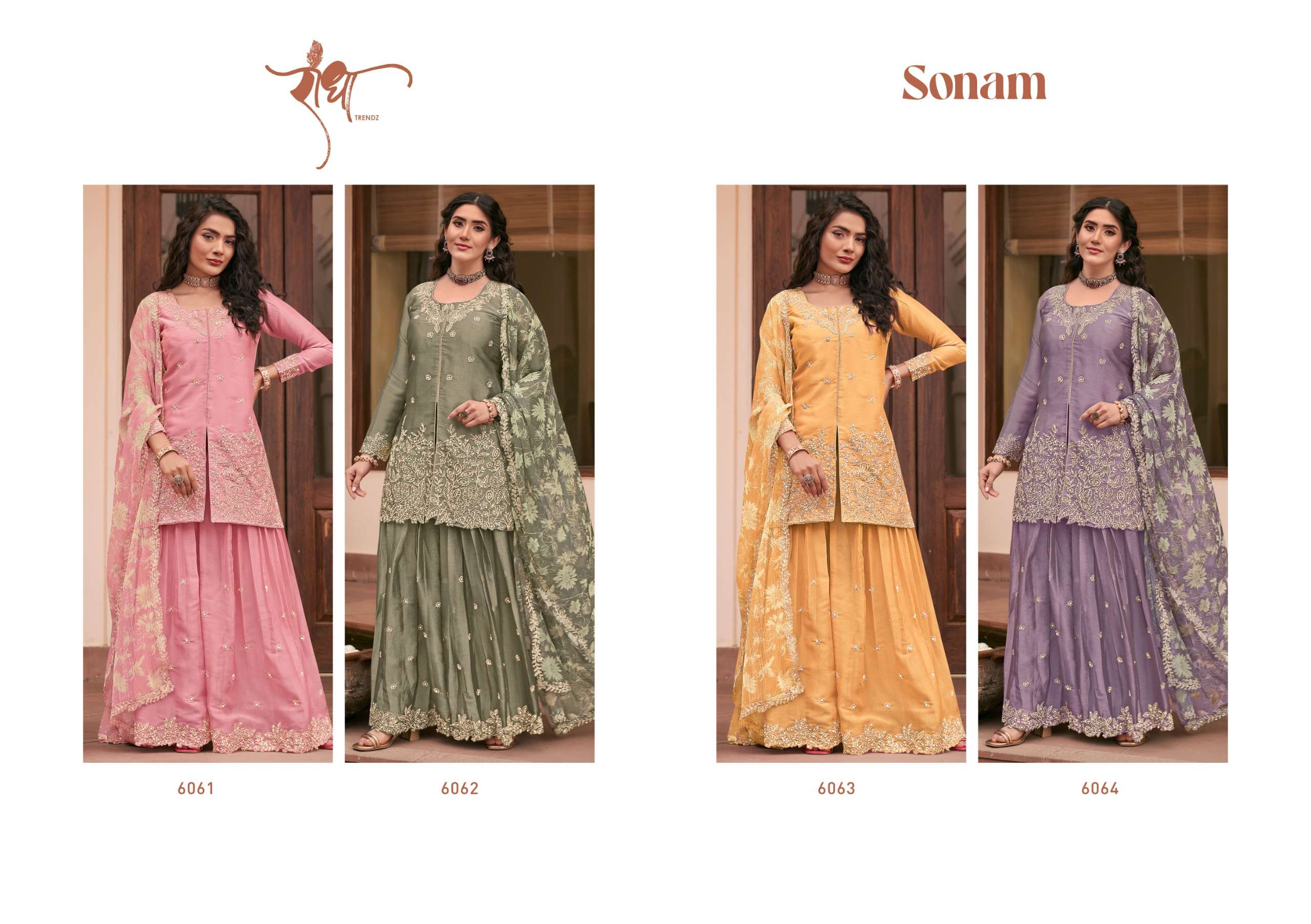 RADHA TRENDZ SONAM SILK HEAVY EMBROIDERD DESIGNER READY MADE LADIES SUIT