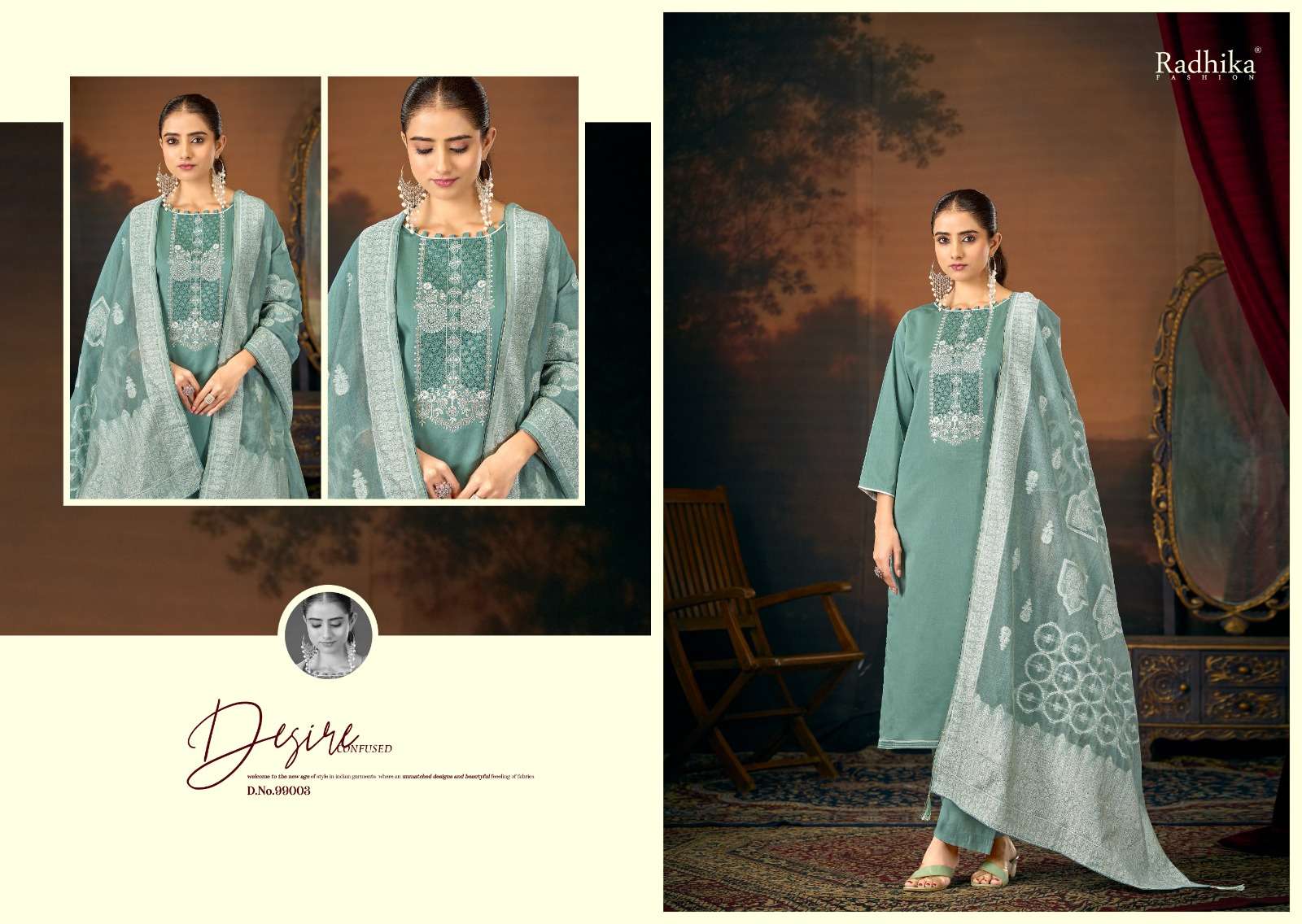 RADHIKA FASHION AZARA CYCLE VOL 6 JAM COTTON FANCY EMBROIDERY WORK SUIT