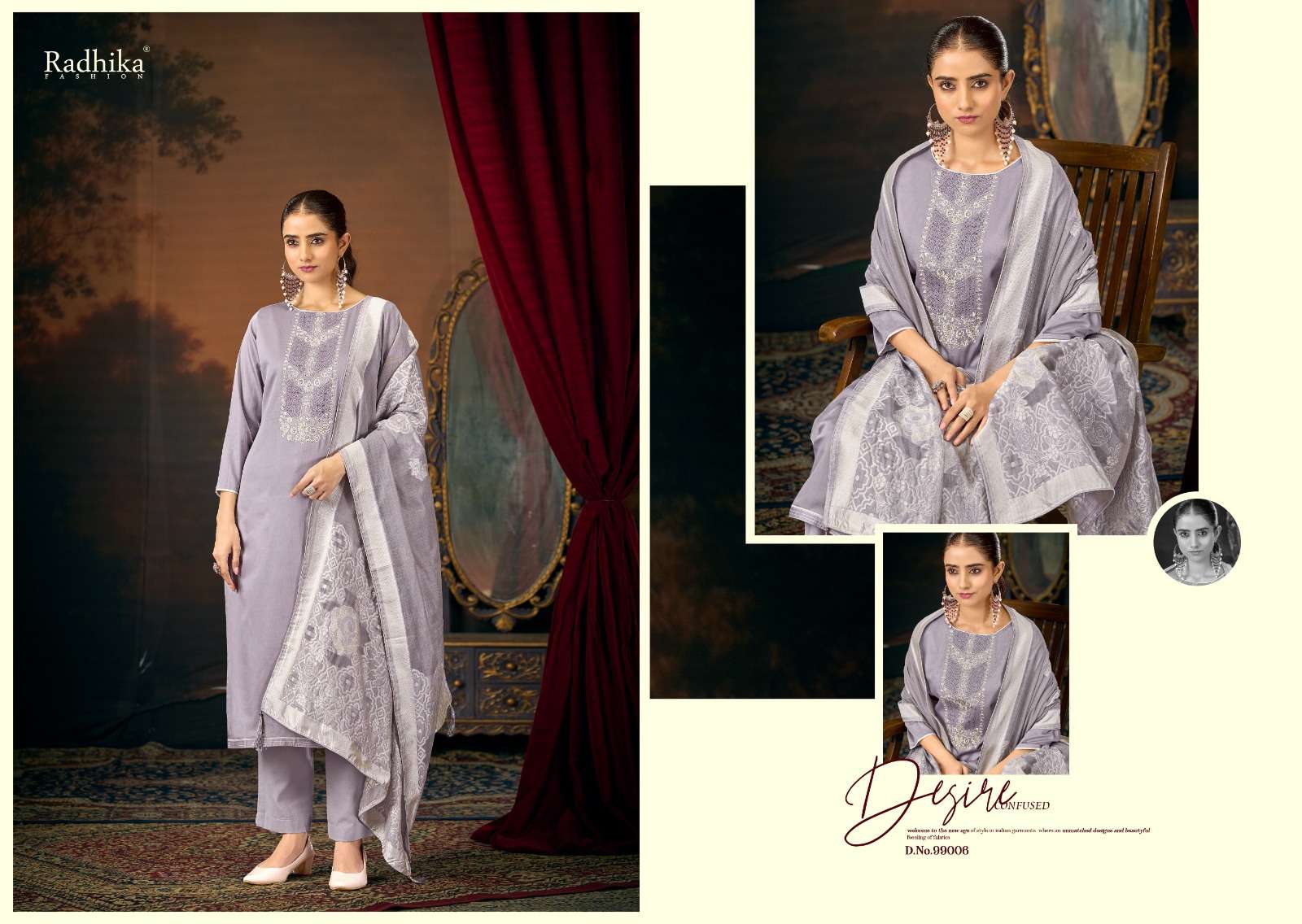 RADHIKA FASHION AZARA CYCLE VOL 6 JAM COTTON FANCY EMBROIDERY WORK SUIT