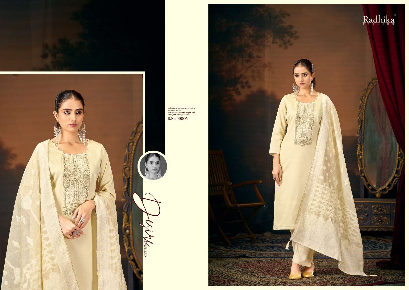 RADHIKA FASHION AZARA CYCLE VOL 6 JAM COTTON FANCY EMBROIDERY WORK SUIT