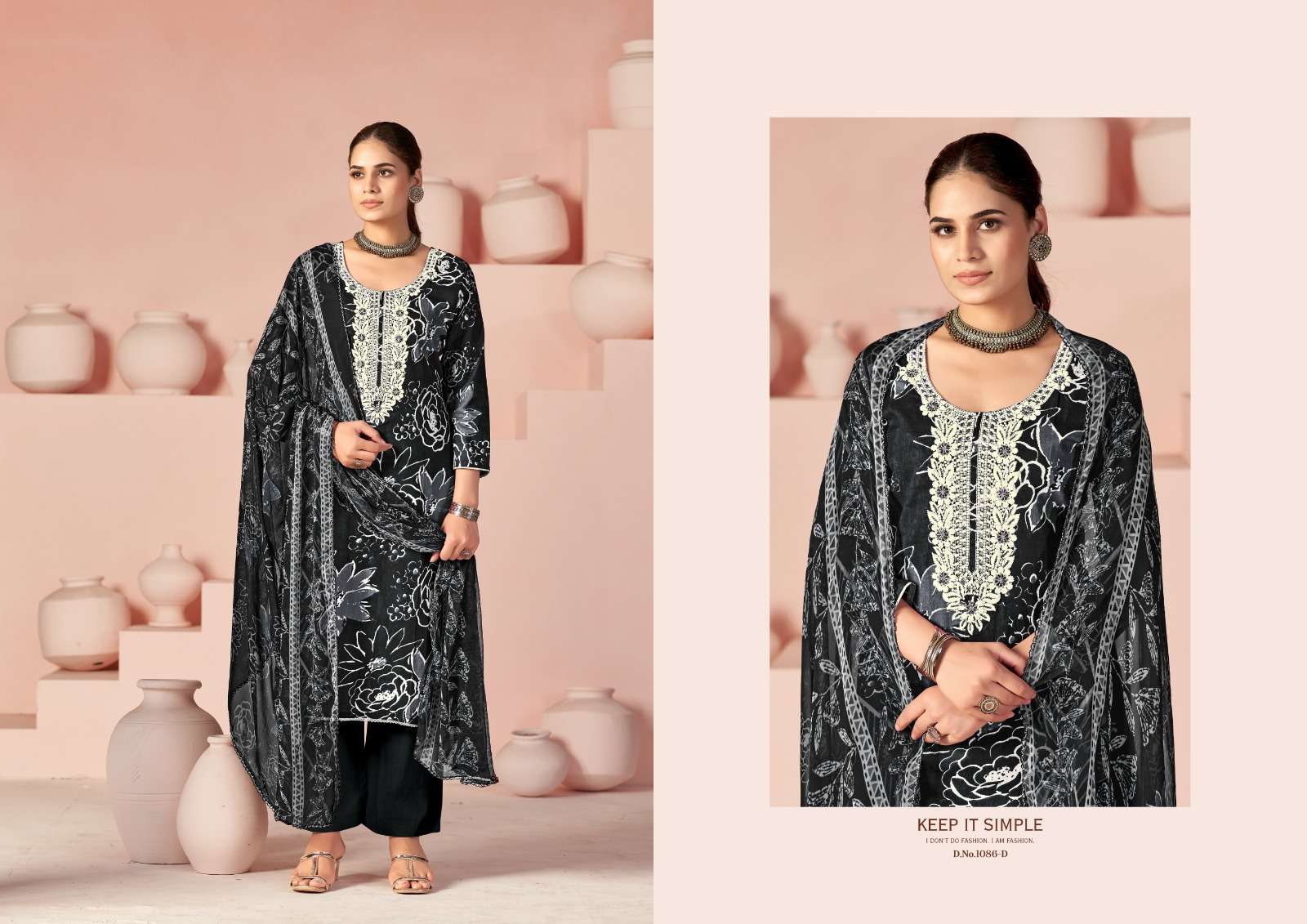 RADHIKA FASHION AZARA HEER COTTON DESIGNER PRINT WITH FANCY WORK SUIT