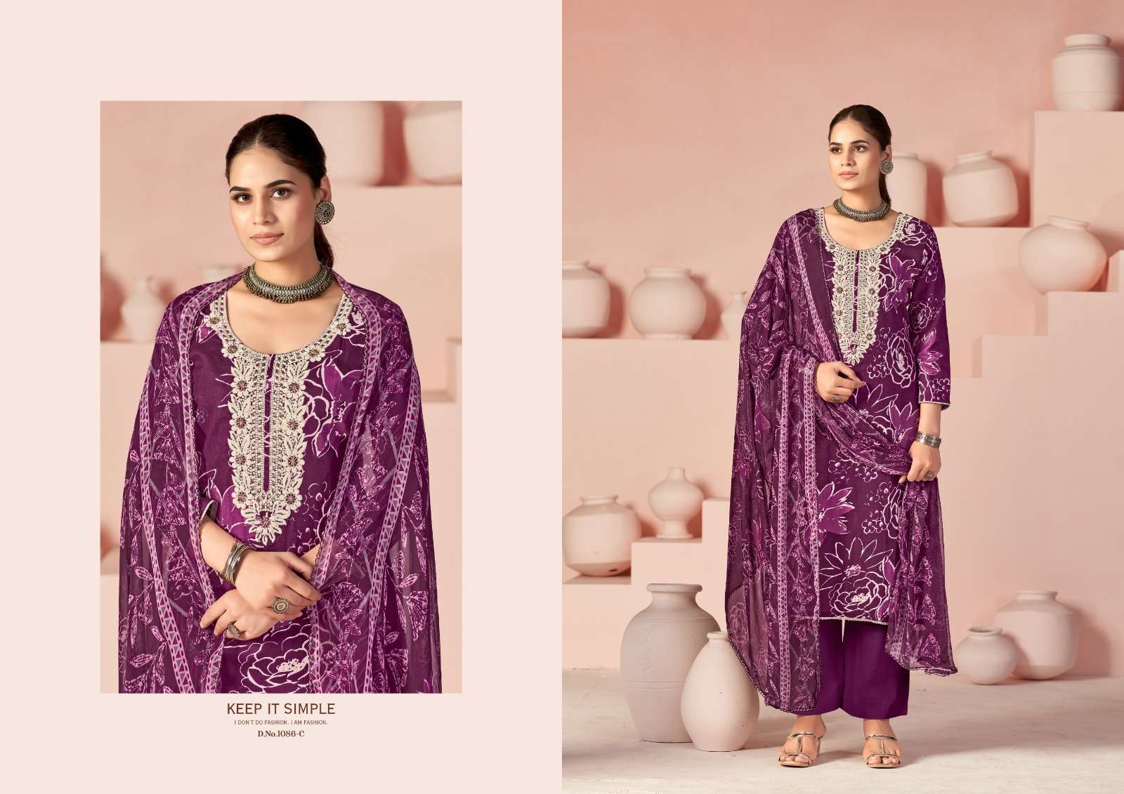 RADHIKA FASHION AZARA HEER COTTON DESIGNER PRINT WITH FANCY WORK SUIT