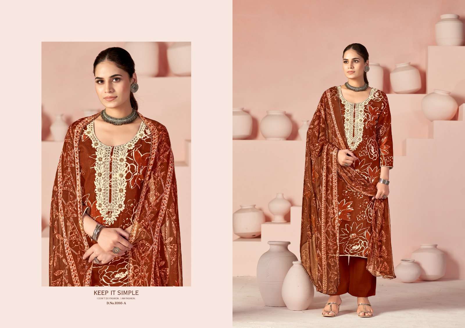 RADHIKA FASHION AZARA HEER COTTON DESIGNER PRINT WITH FANCY WORK SUIT
