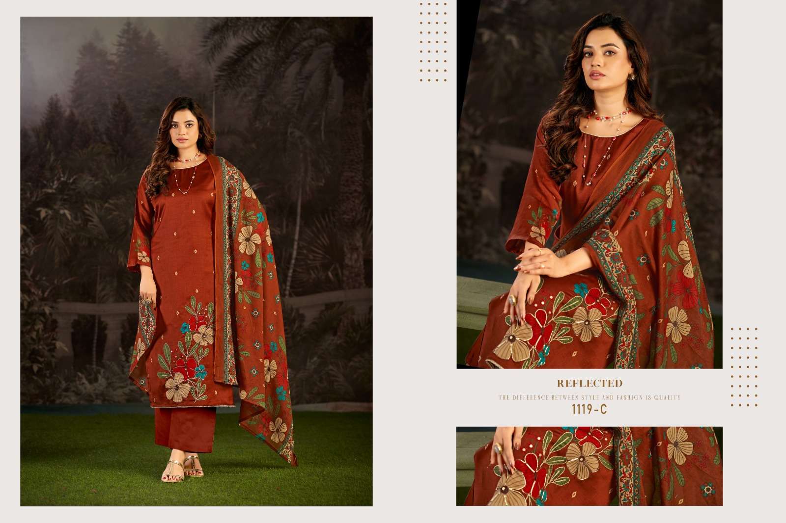 RADHIKA FASHION AZARA KAYKA JAM COTTON PRINT WITH WORK SUIT