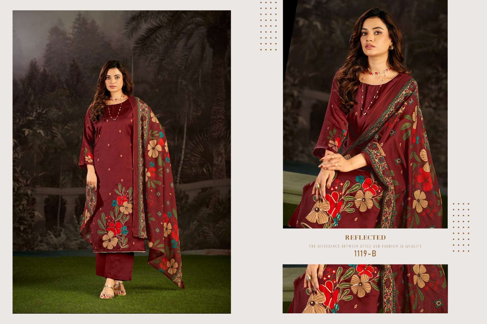 RADHIKA FASHION AZARA KAYKA JAM COTTON PRINT WITH WORK SUIT