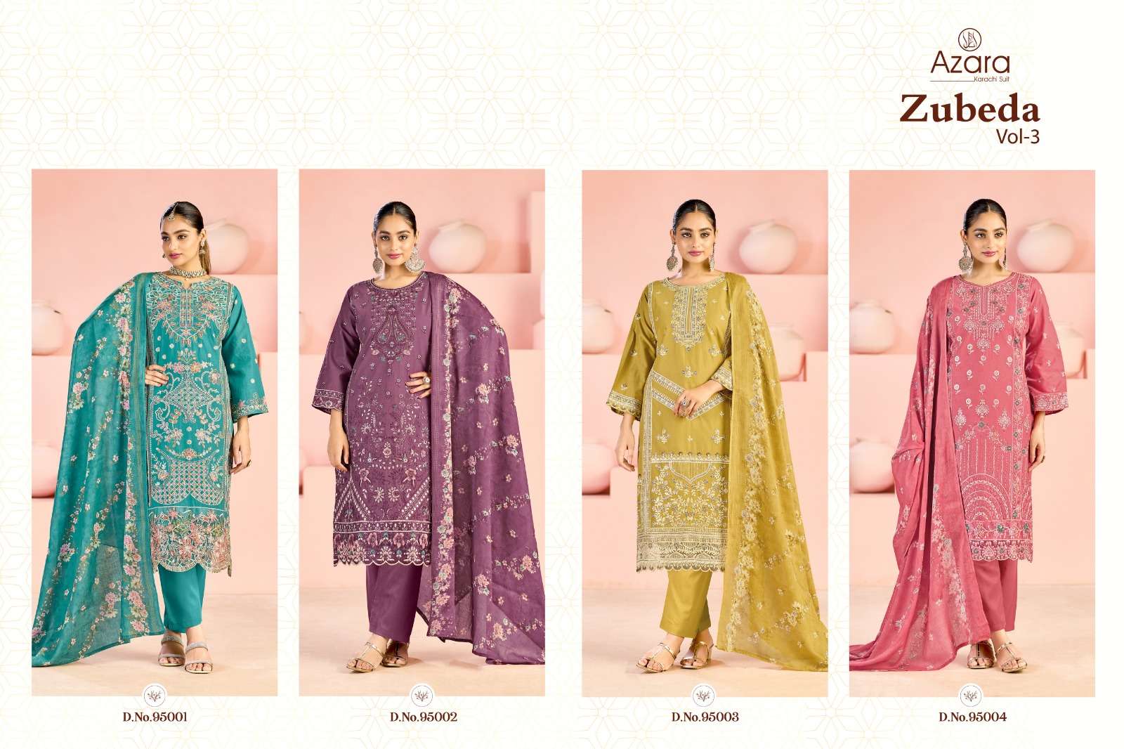 RADHIKA FASHION AZARA ZUBEDA VOL 3 LAWN COTTON FANCY EMBROIDERY WORK SUIT
