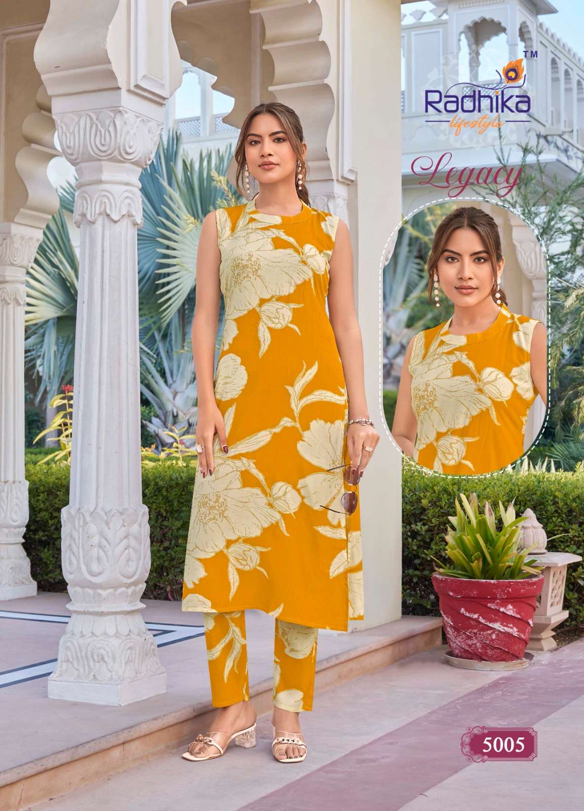 RADHIKA LIFESTYLE LEGACY VOL 5 RAYON PRINTED FANCY LADIES KURTI WITH BOTTOM PAIR 