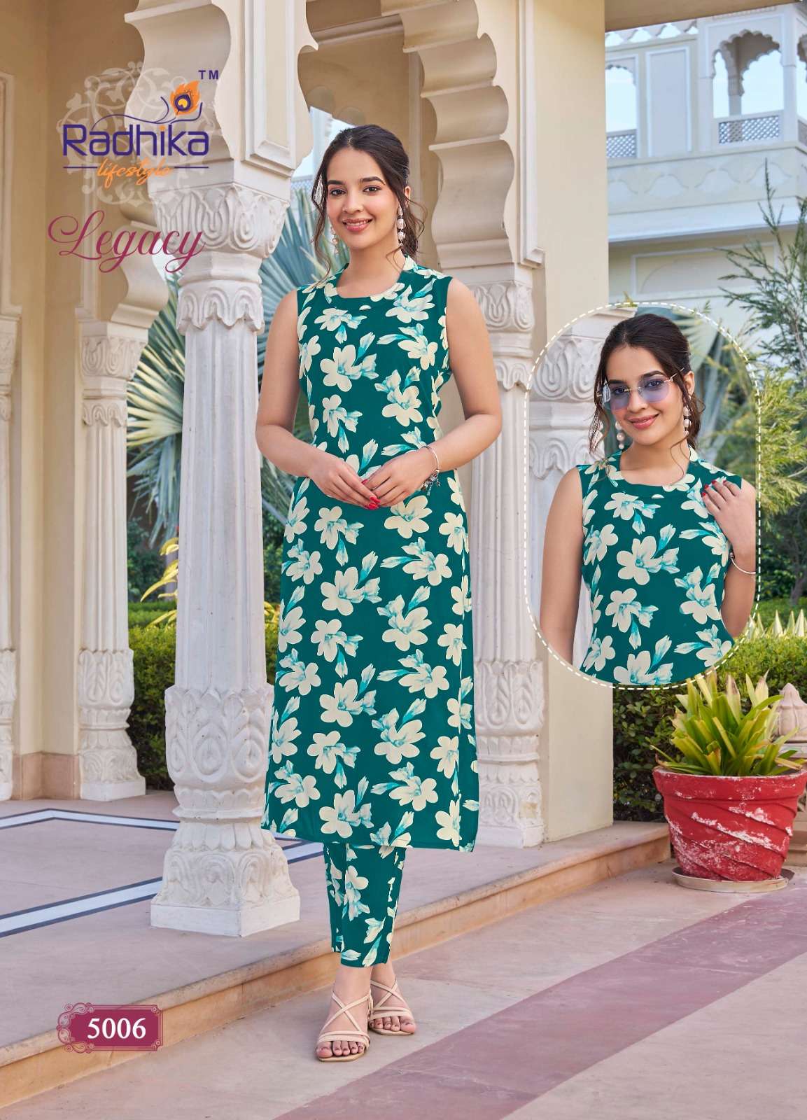 RADHIKA LIFESTYLE LEGACY VOL 5 RAYON PRINTED FANCY LADIES KURTI WITH BOTTOM PAIR 