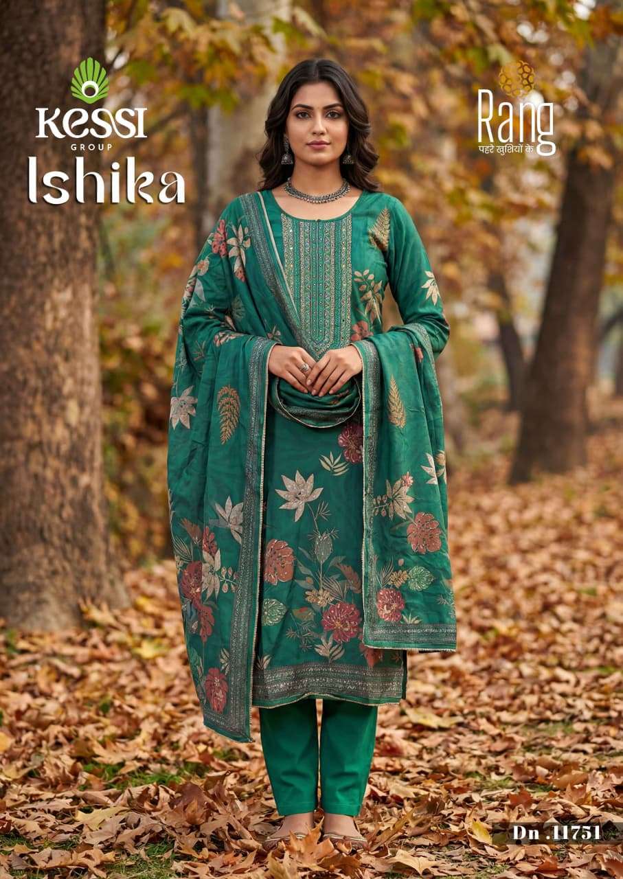 RANG ISHIKA MUSLIN DIGITAL PRINT WITH DESIGNER WORK SUIT  