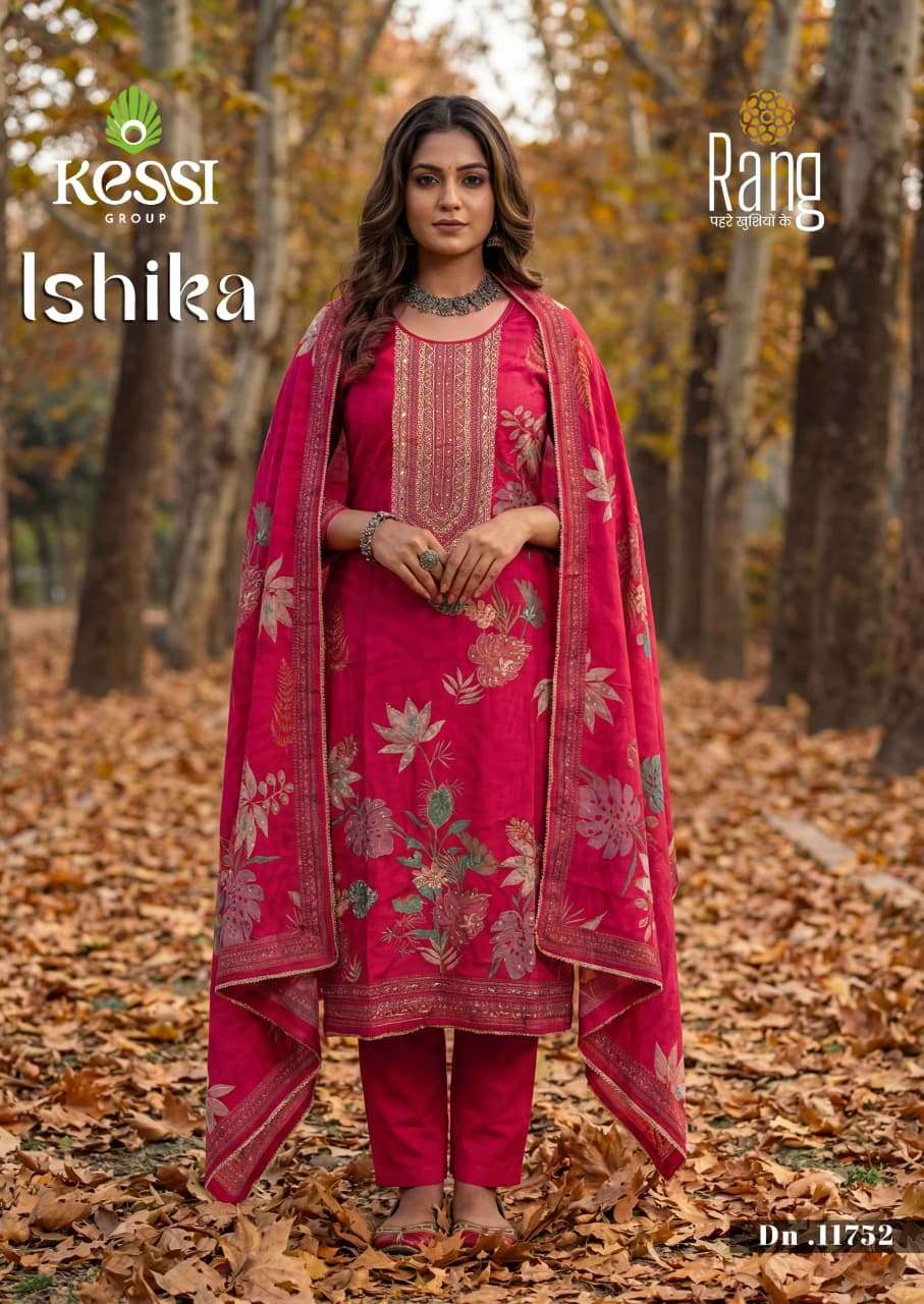 RANG ISHIKA MUSLIN DIGITAL PRINT WITH DESIGNER WORK SUIT  