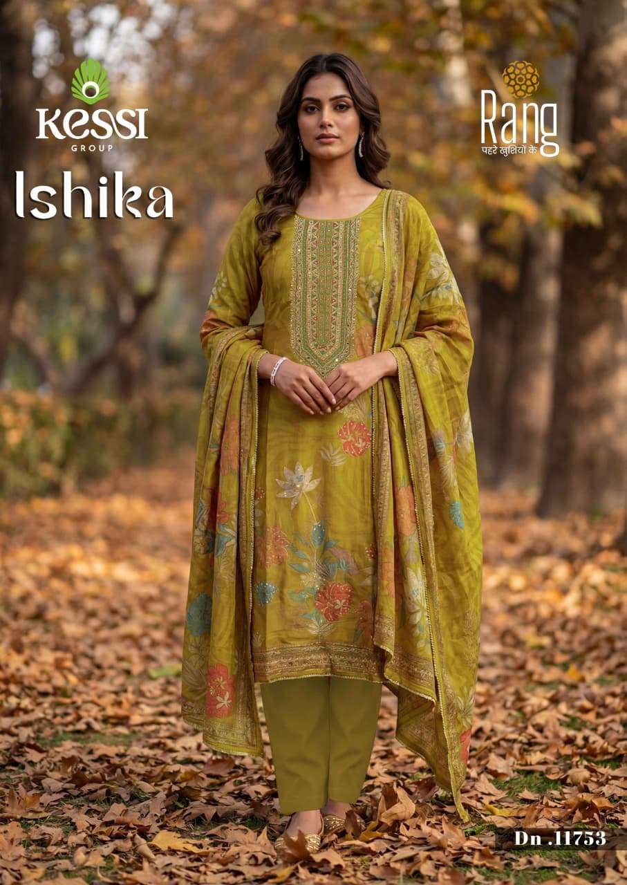 RANG ISHIKA MUSLIN DIGITAL PRINT WITH DESIGNER WORK SUIT  