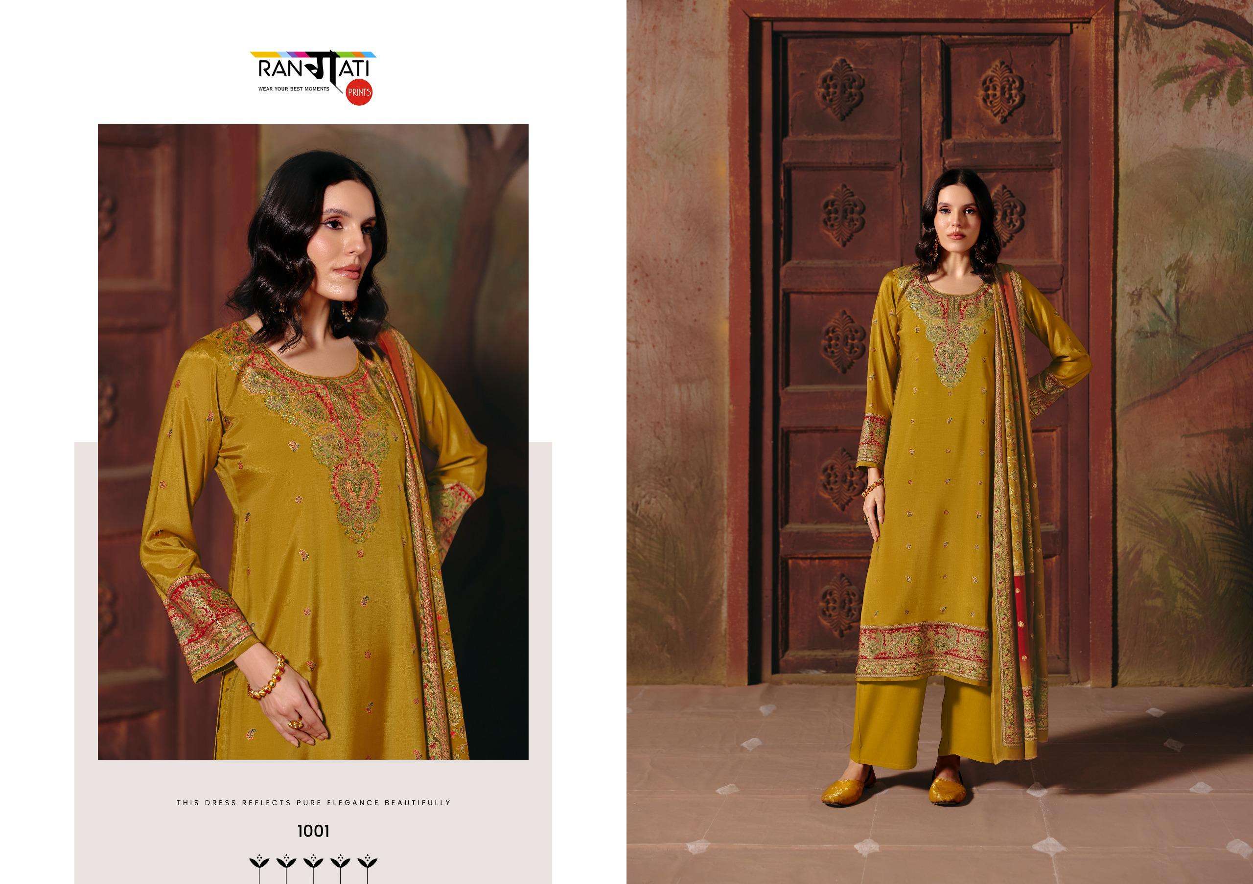 RANGATI PRINTS JAMAWAR VOL 2 VISCOSE DESIGNER WORK LADIES SUIT