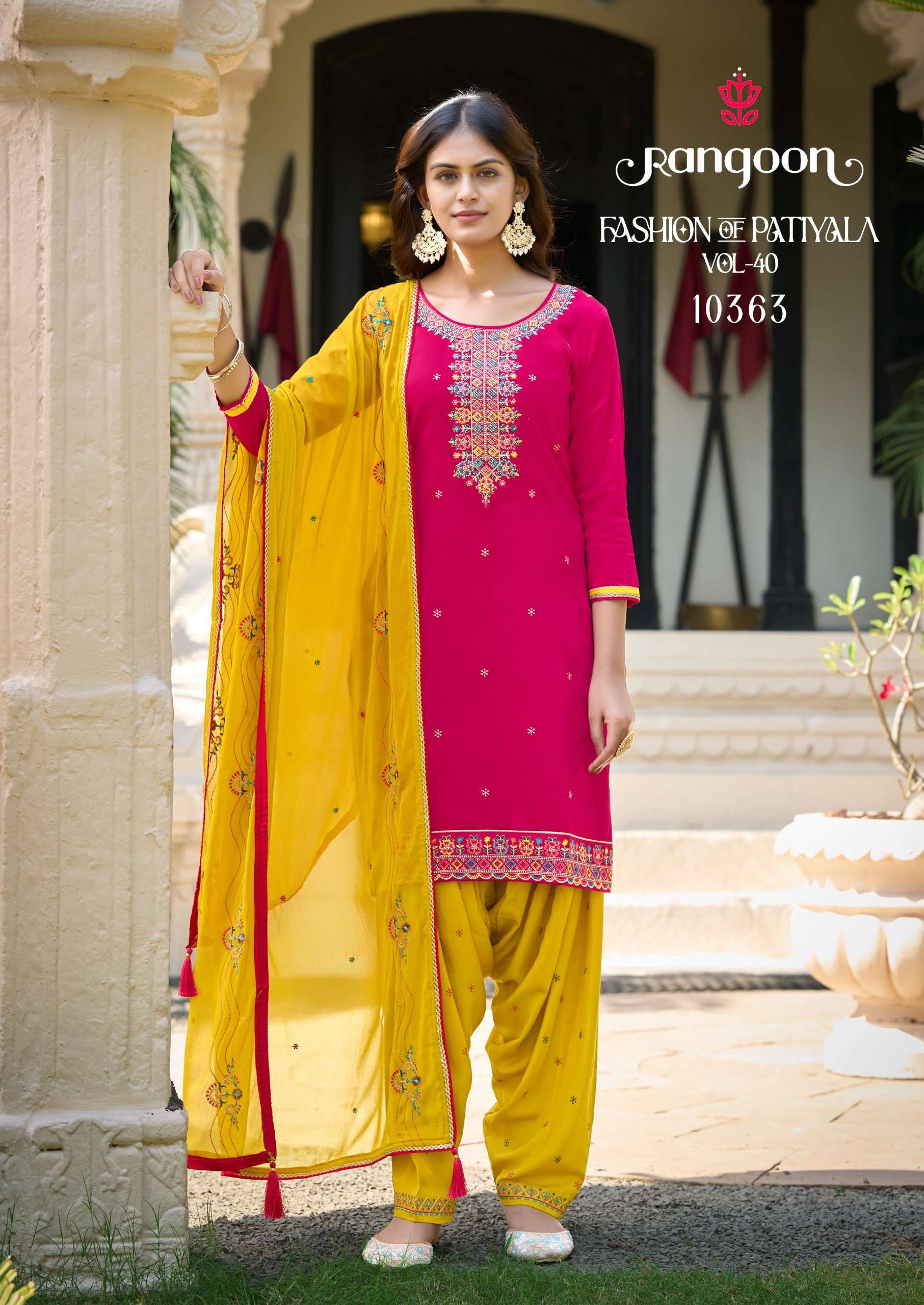 RANGOON FASHION OF PATIALA VOL 40 SILK EMBROIDERY DESIGNER WORK READY MADE LADIES SUIT