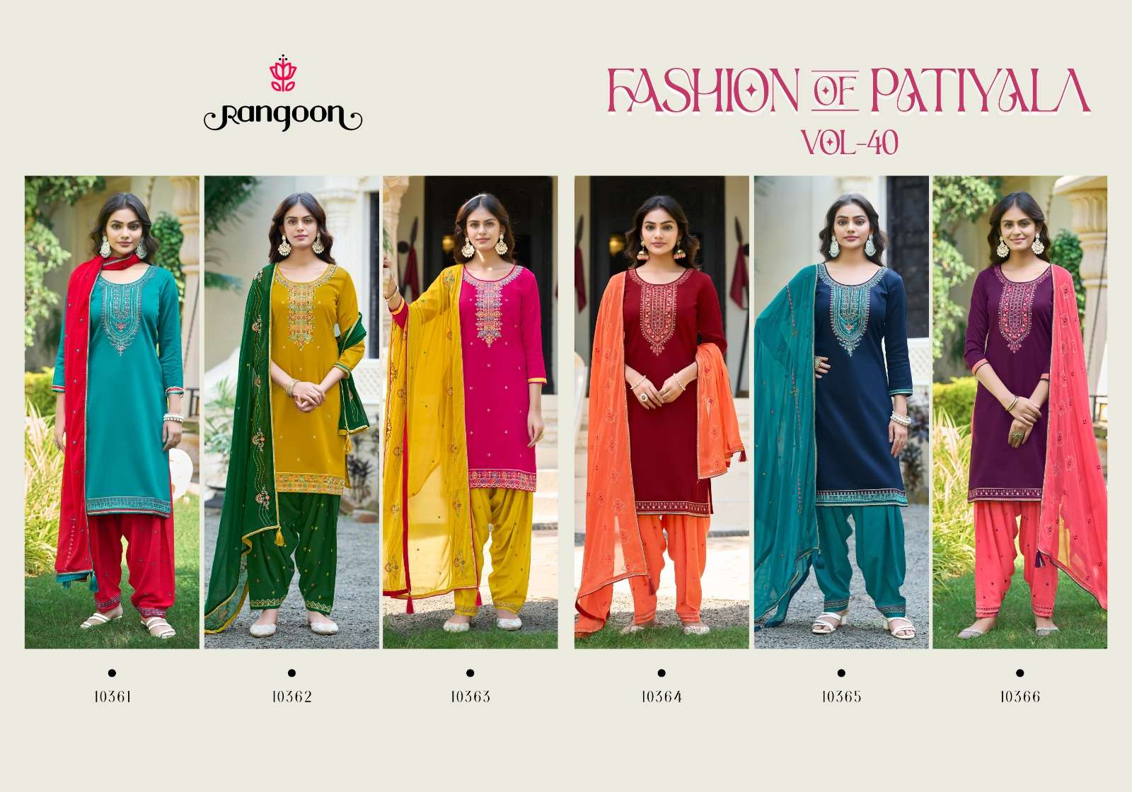 RANGOON FASHION OF PATIALA VOL 40 SILK EMBROIDERY DESIGNER WORK READY MADE LADIES SUIT