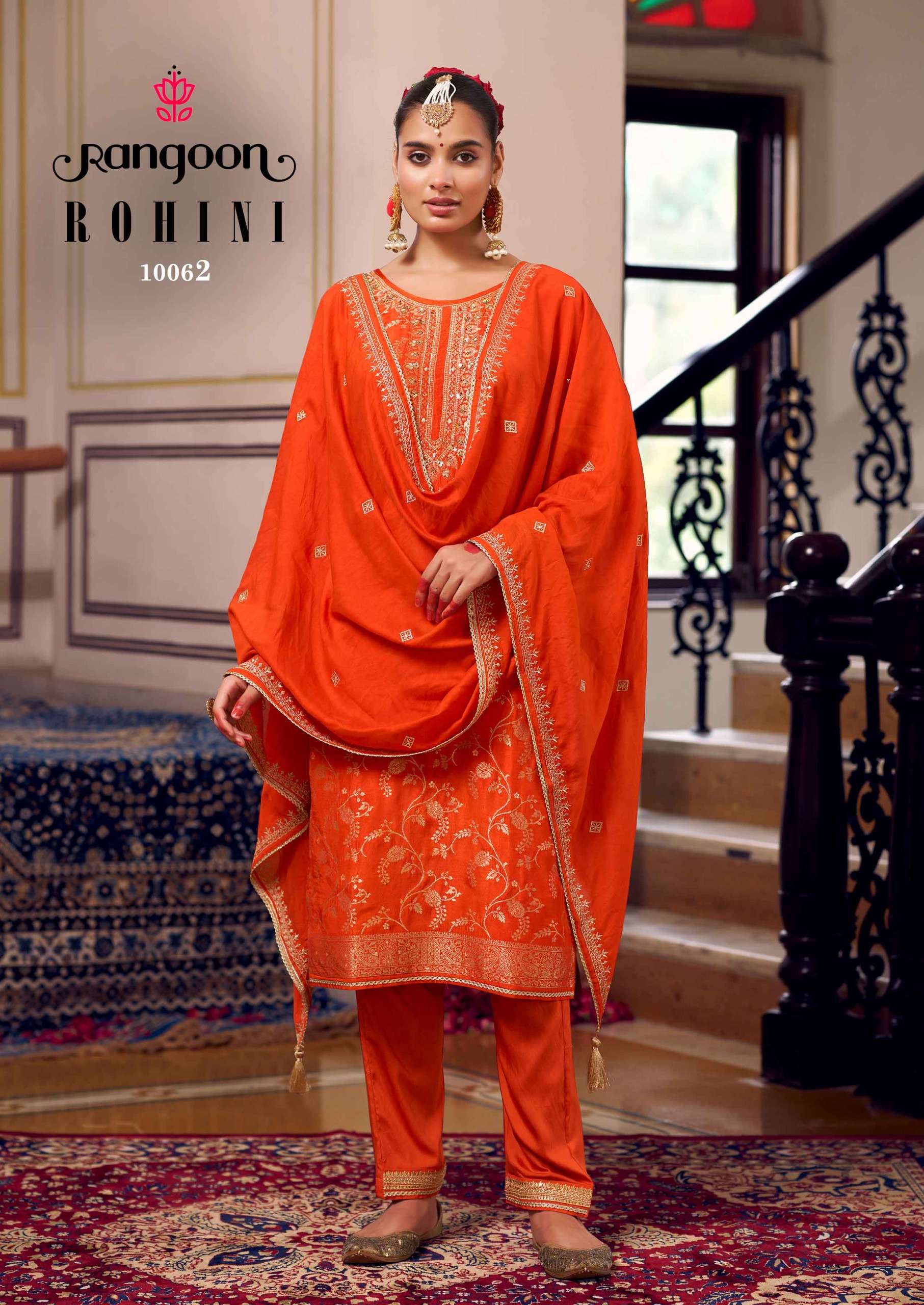 RANGOON ROHINI JACQUARD DESIGNER WORK READY MADE LADIES SUIT
