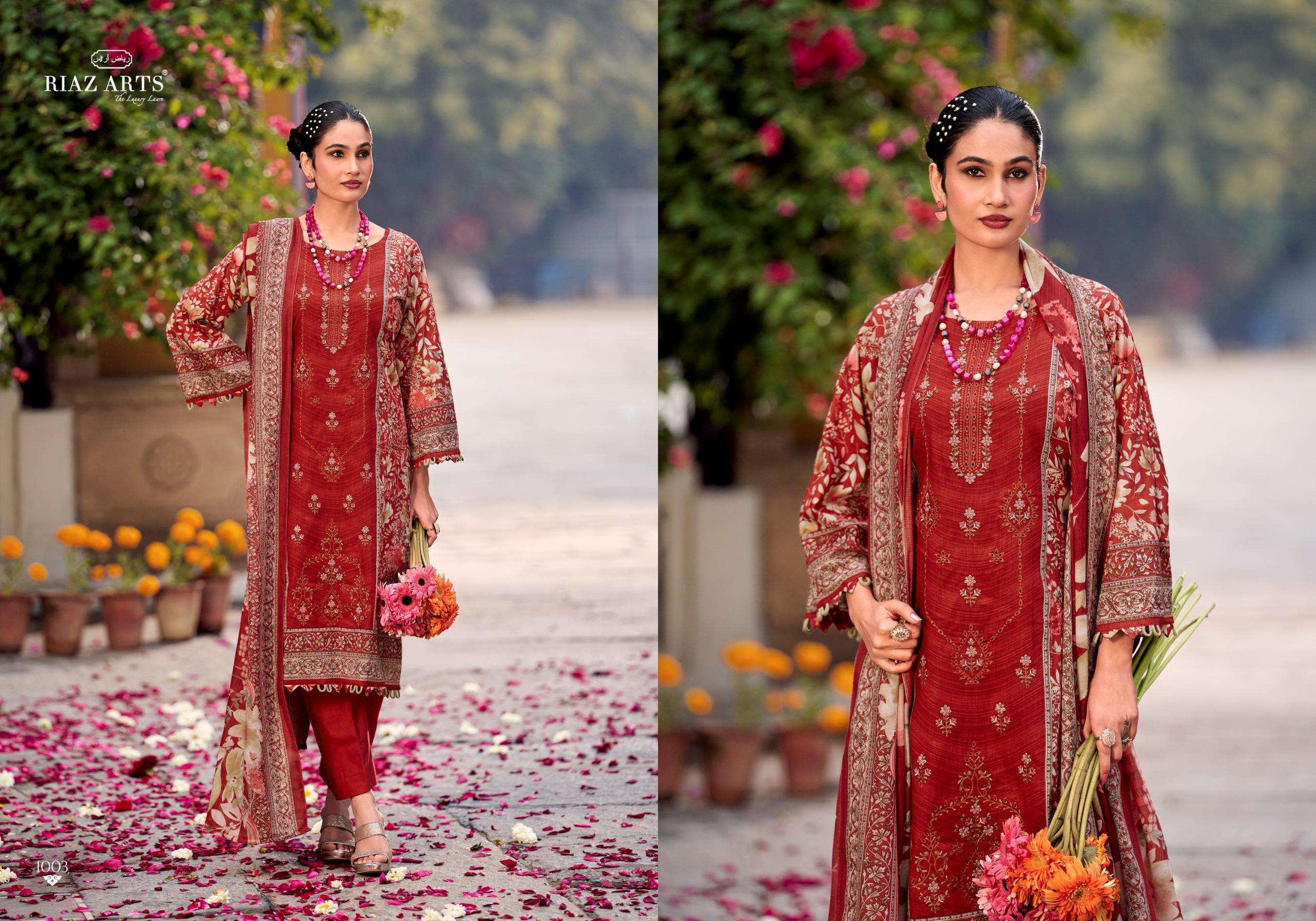 RIAZ ARTS ABU SAEED LAWN COTTON DIGITAL PRINT WITH EMBROIDERY SUIT