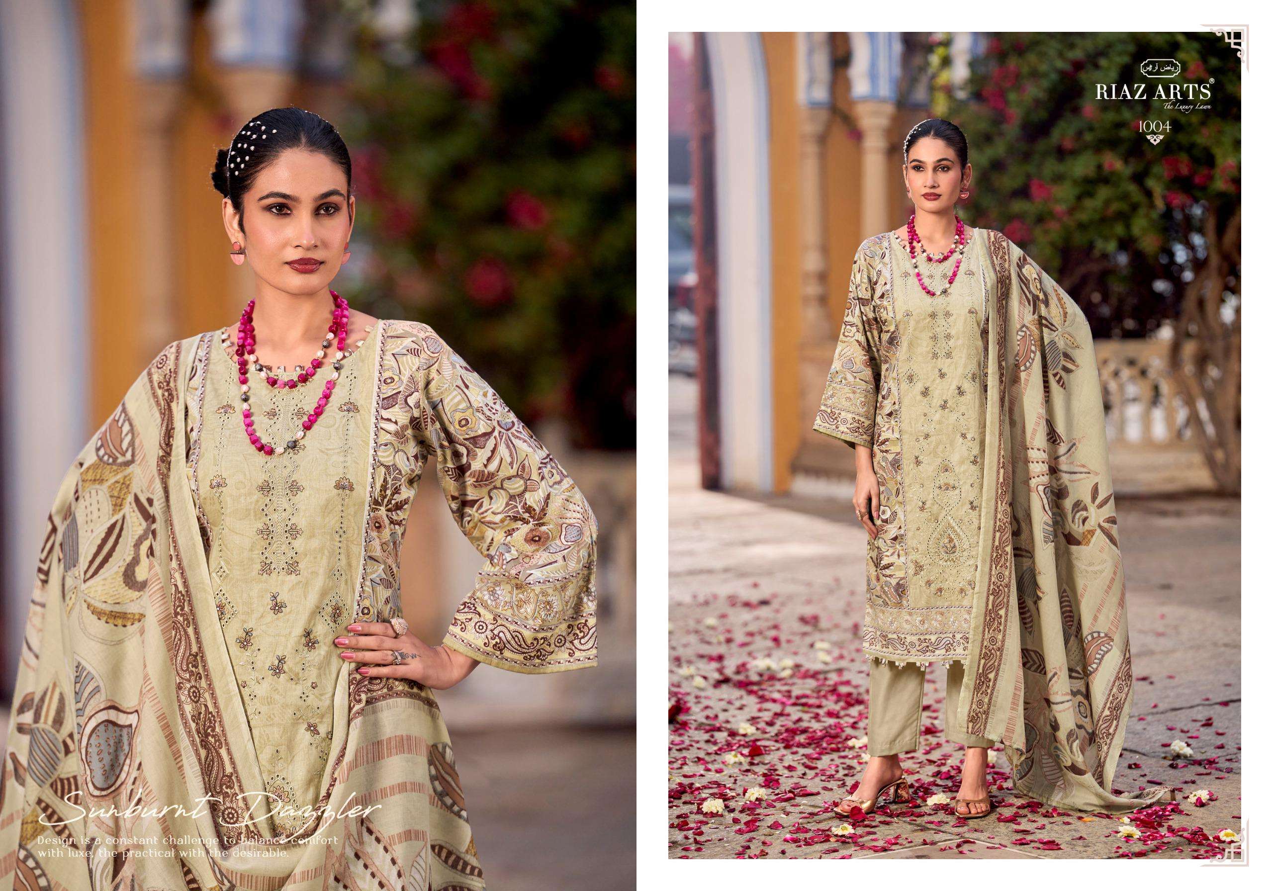 RIAZ ARTS ABU SAEED LAWN COTTON DIGITAL PRINT WITH EMBROIDERY SUIT