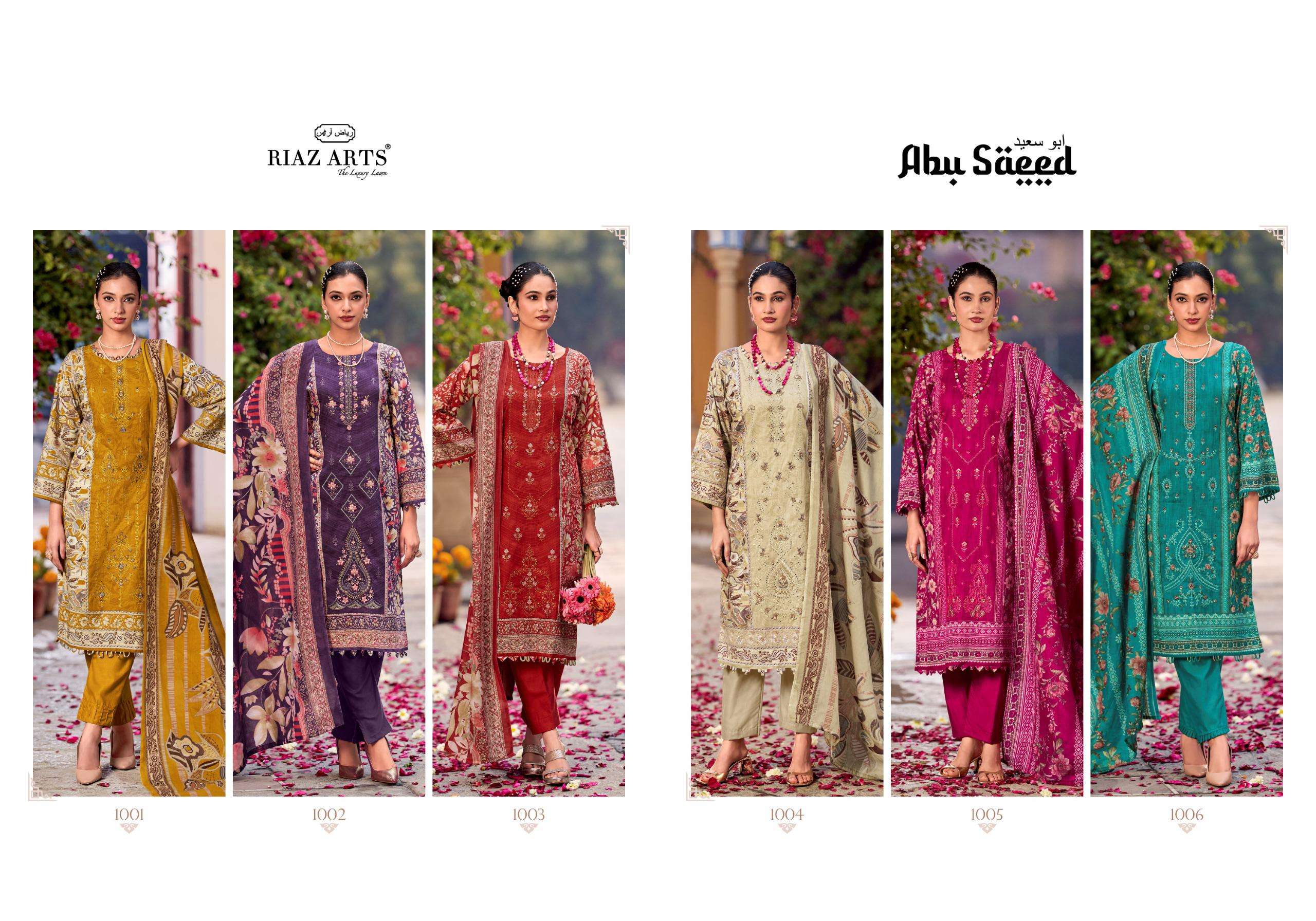 RIAZ ARTS ABU SAEED LAWN COTTON DIGITAL PRINT WITH EMBROIDERY SUIT