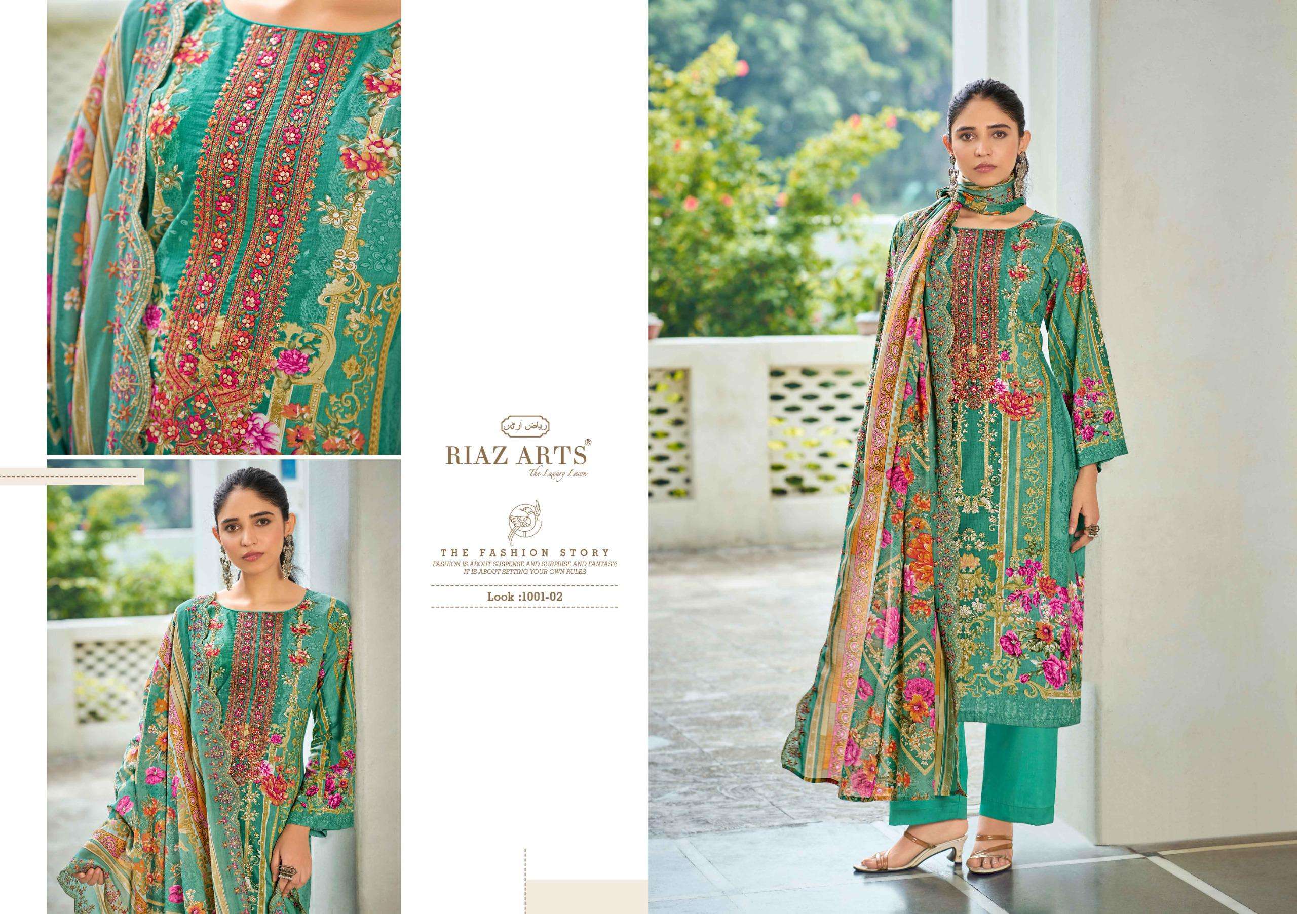 RIAZ ARTS FARAH LAWN COTTON DIGITAL PRINT WITH FANCY EMBROIDERY WORK SUIT