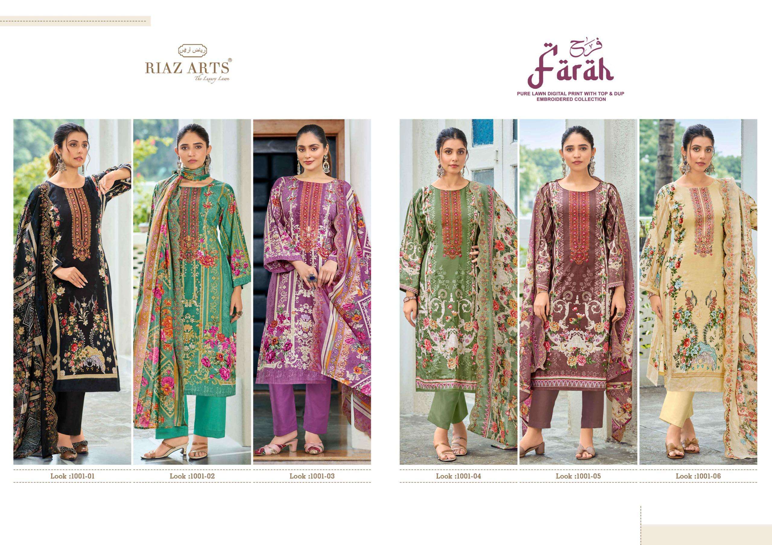 RIAZ ARTS FARAH LAWN COTTON DIGITAL PRINT WITH FANCY EMBROIDERY WORK SUIT