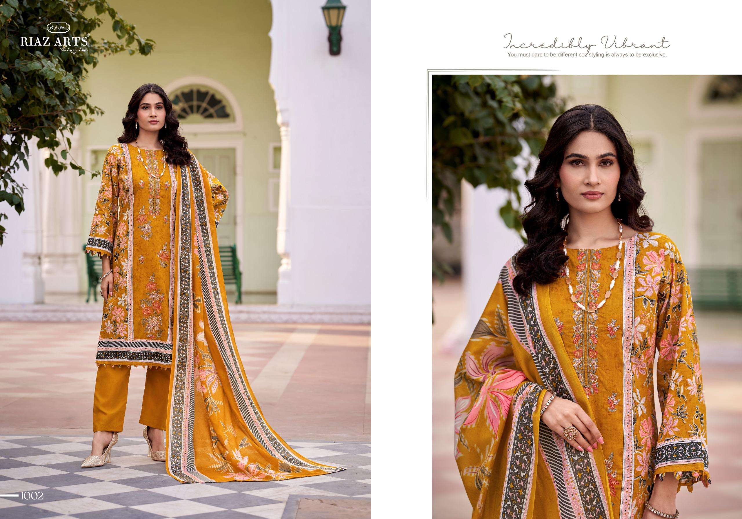 RIAZ ARTS FARMAISH LAWN COTTON DIGITAL PRINT WITH FANCY EMBROIDERY WORK SUIT