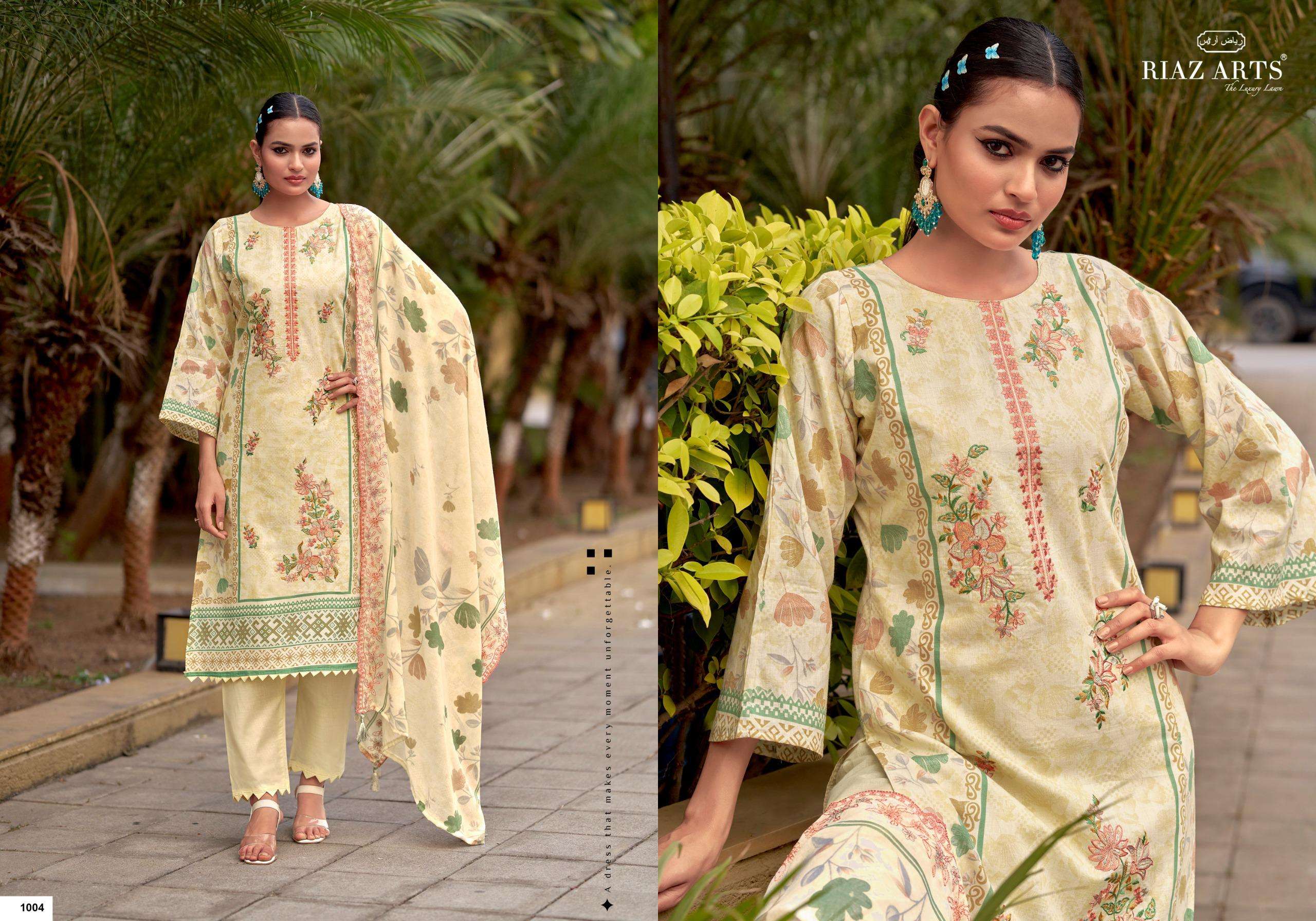 RIAZ ARTS KARIGIRI E SAEED LAWN COTTON DIGITAL PRINT WITH EMBROIDERY WORK SUIT