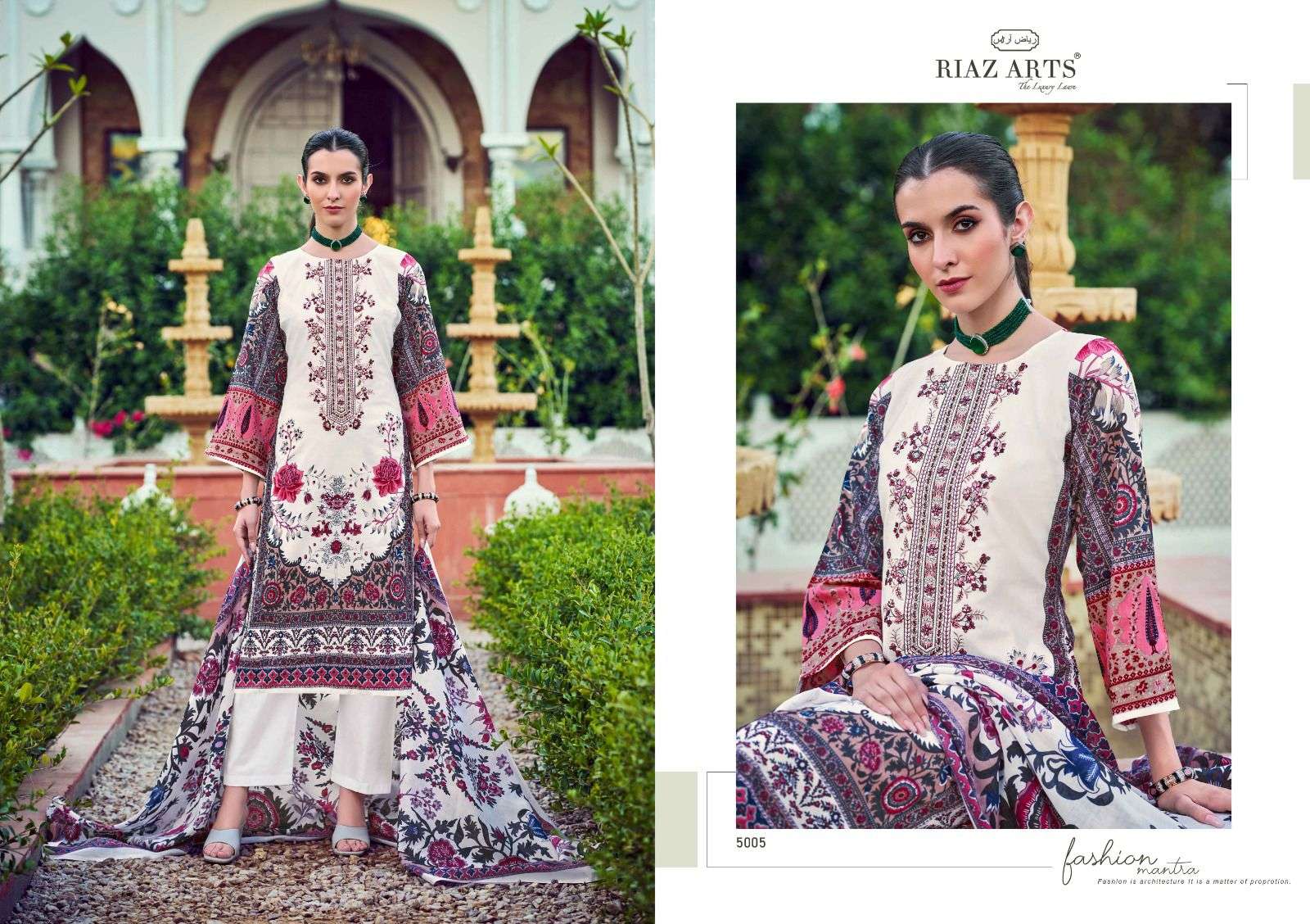 RIAZ ARTS MUSAFIR VOL 21 LAWN COTTON DIGITAL PRINTS WITH FANCY WORK SUIT