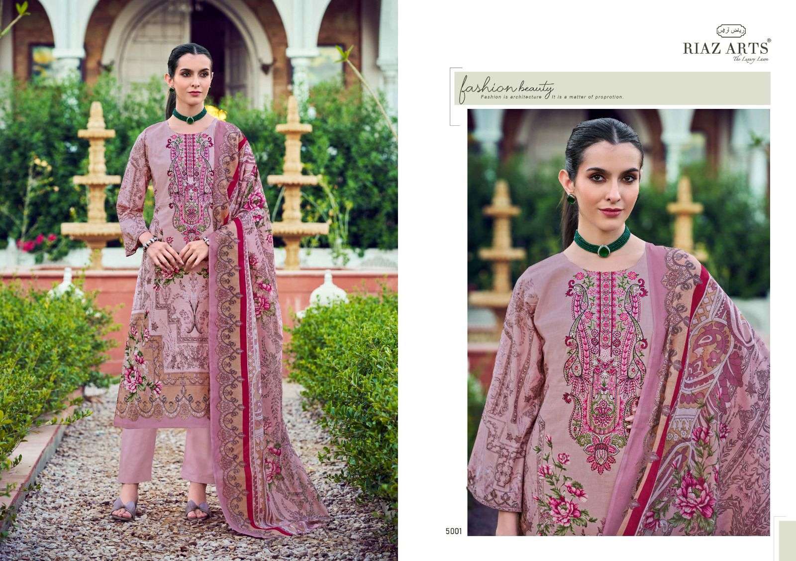 RIAZ ARTS MUSAFIR VOL 21 LAWN COTTON DIGITAL PRINTS WITH FANCY WORK SUIT