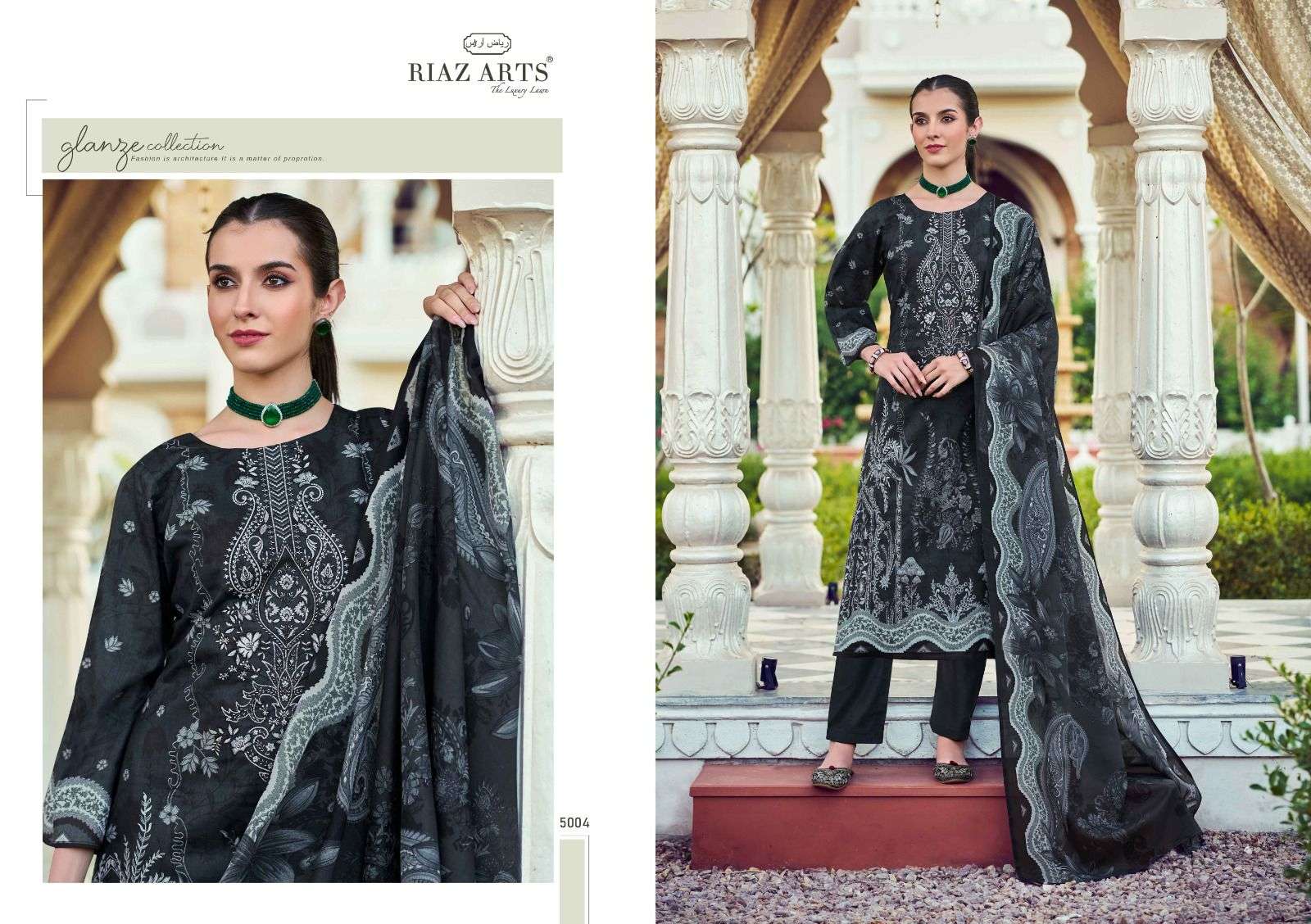 RIAZ ARTS MUSAFIR VOL 21 LAWN COTTON DIGITAL PRINTS WITH FANCY WORK SUIT