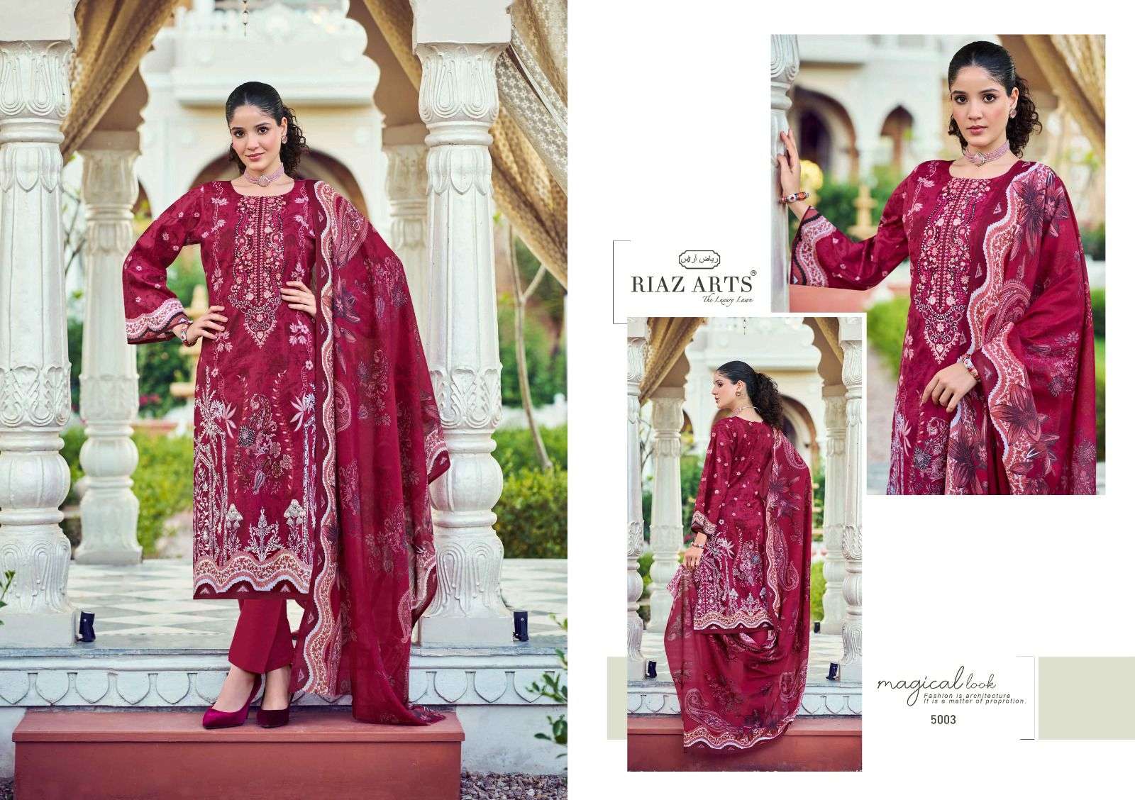 RIAZ ARTS MUSAFIR VOL 21 LAWN COTTON DIGITAL PRINTS WITH FANCY WORK SUIT