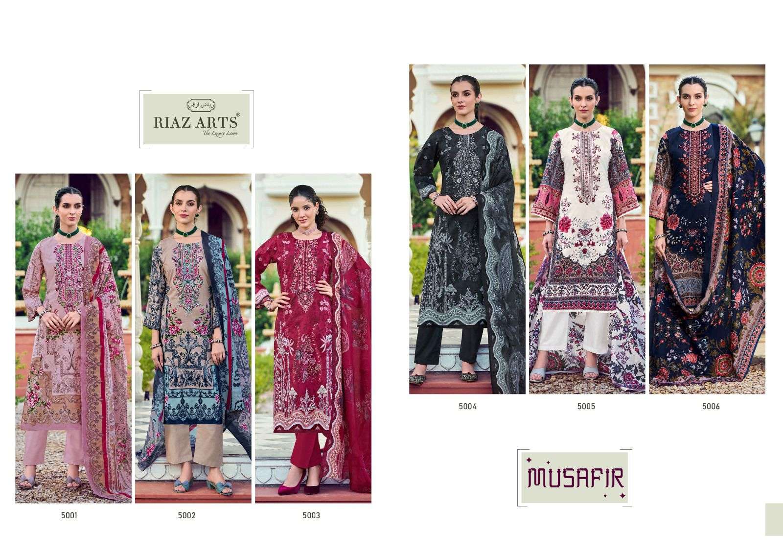 RIAZ ARTS MUSAFIR VOL 21 LAWN COTTON DIGITAL PRINTS WITH FANCY WORK SUIT