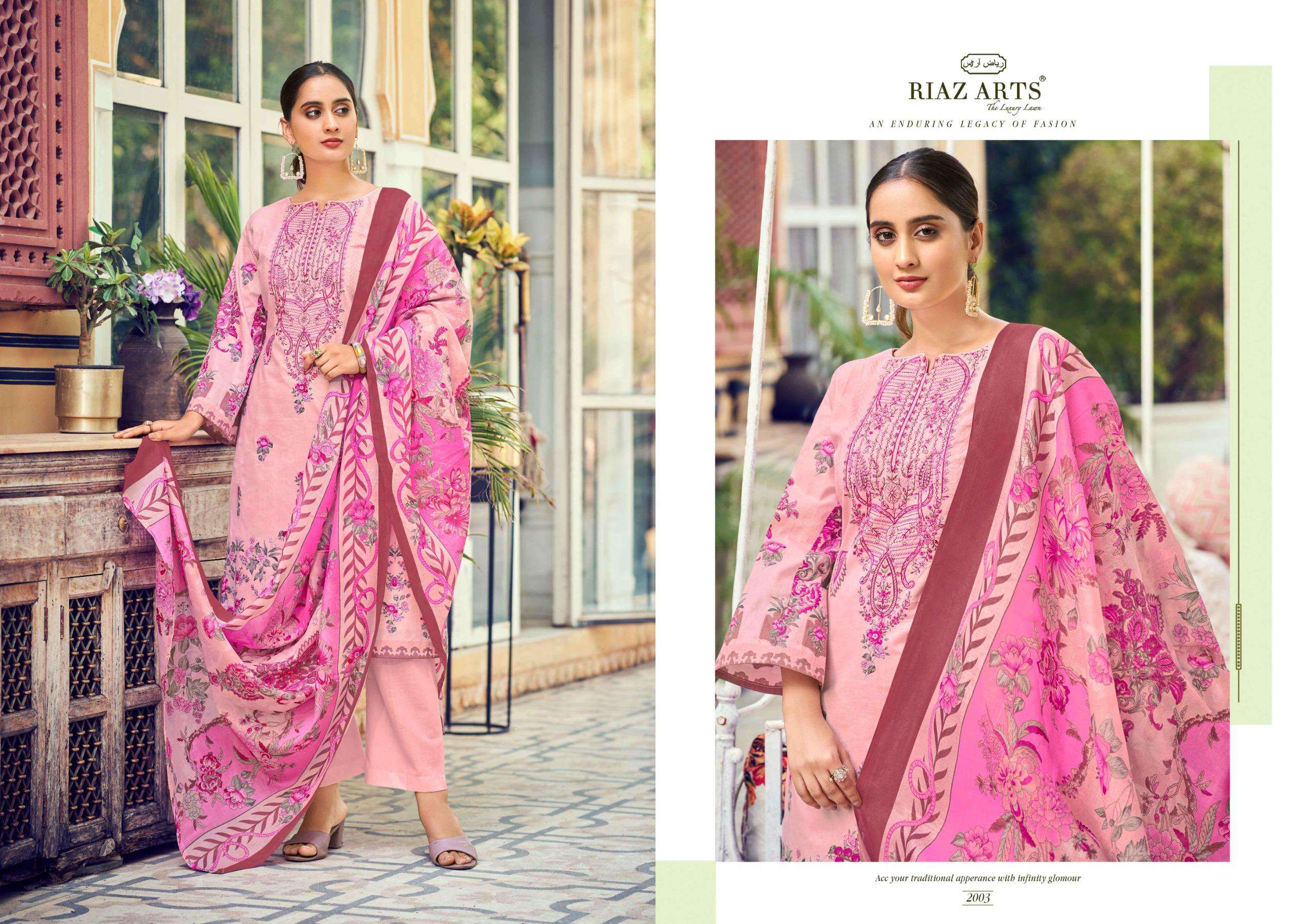 RIAZ ARTS NAKSH LAWN COTTON PRINT WITH FANCY WORK SUIT