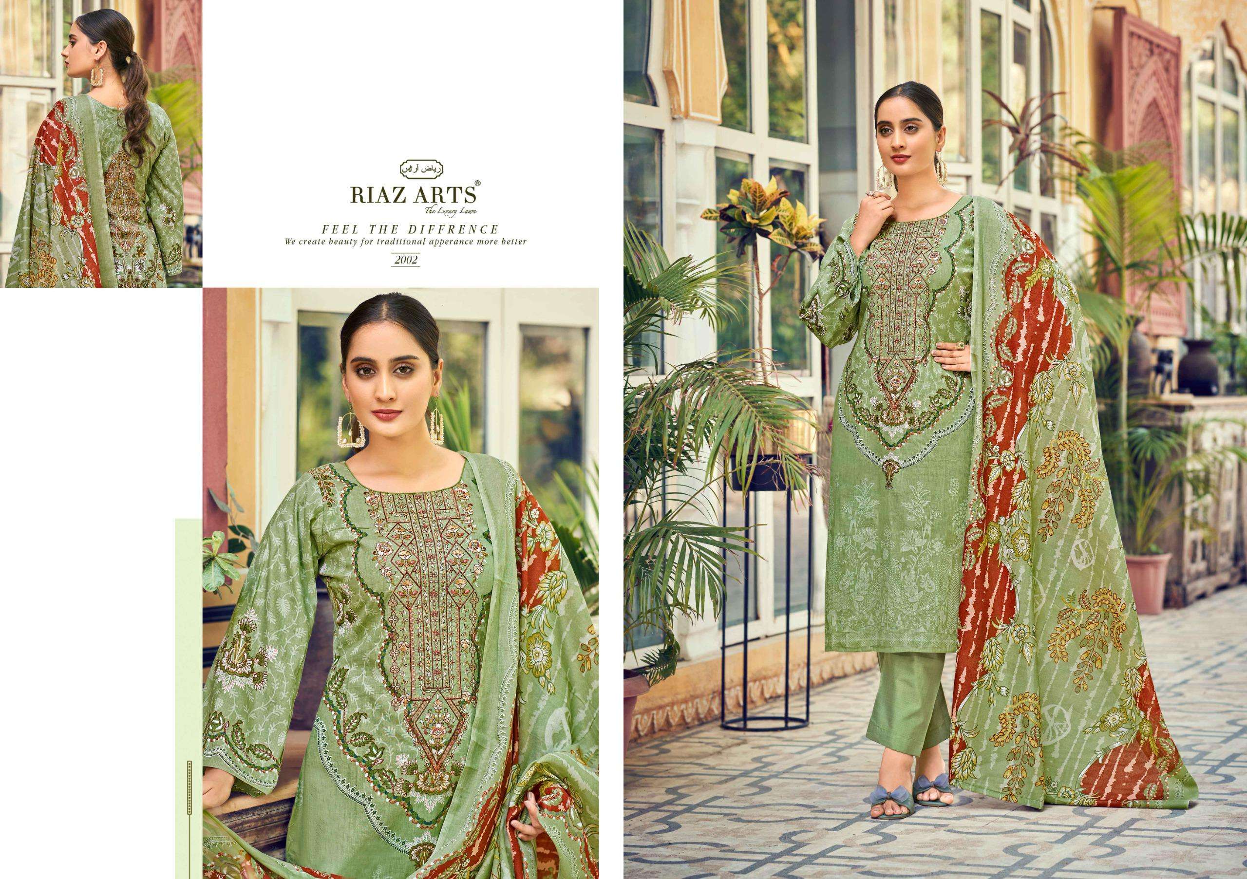 RIAZ ARTS NAKSH LAWN COTTON PRINT WITH FANCY WORK SUIT
