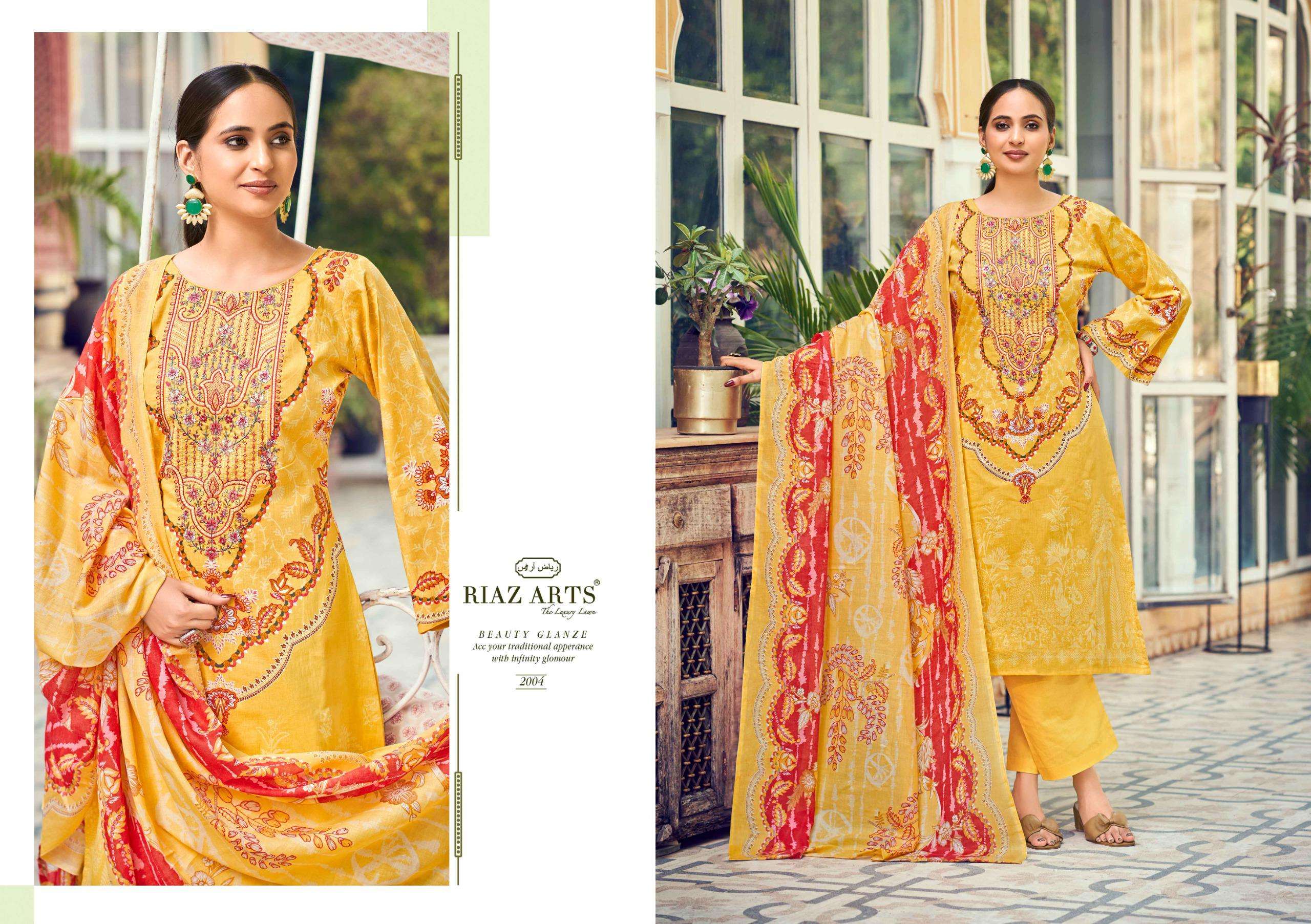 RIAZ ARTS NAKSH LAWN COTTON PRINT WITH FANCY WORK SUIT