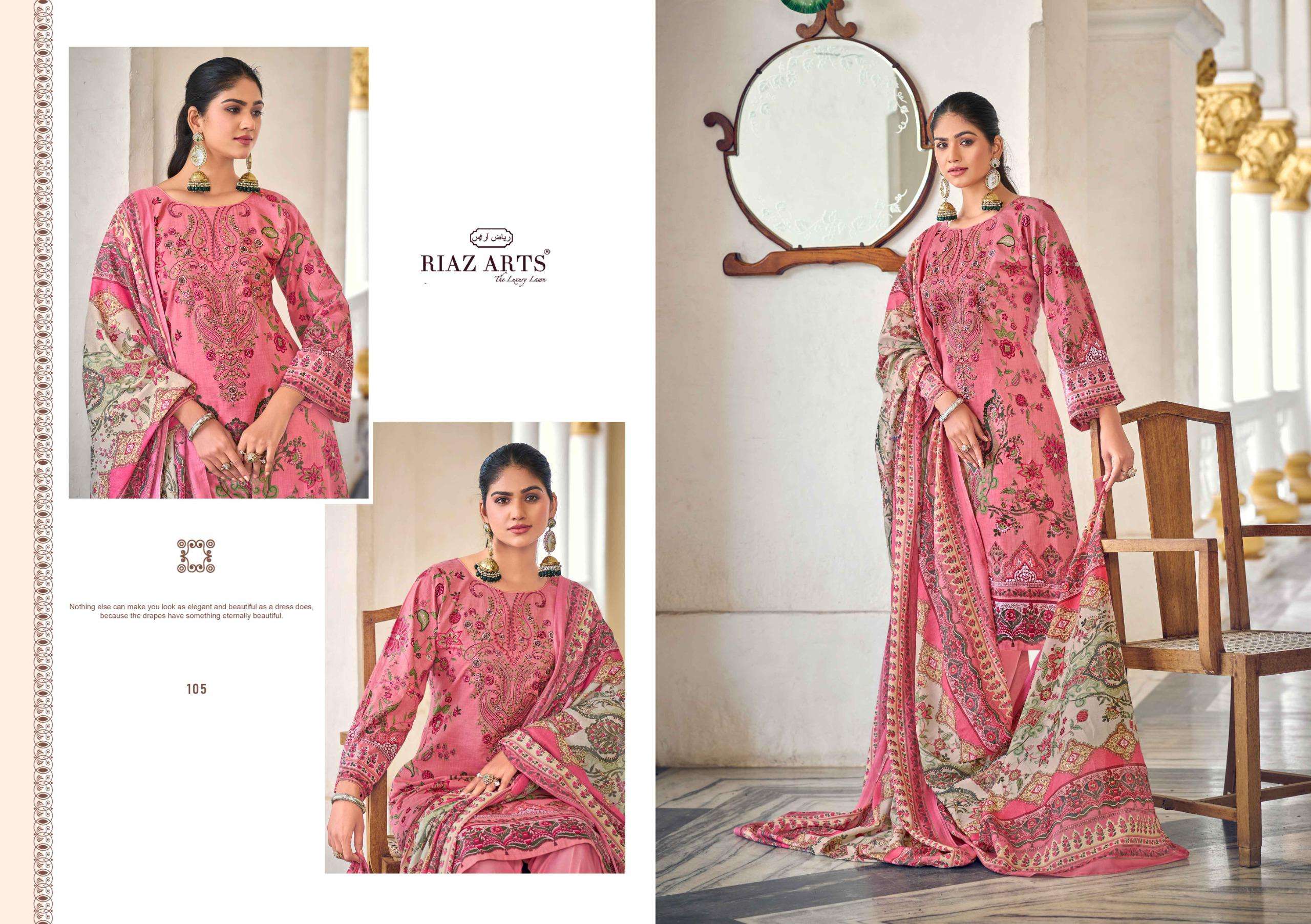 RIAZ ARTS NAWAZISH VOL 2 LAWN COTTON DIGITAL PRINT WITH FANCY EMBROIDERY WORK SUIT