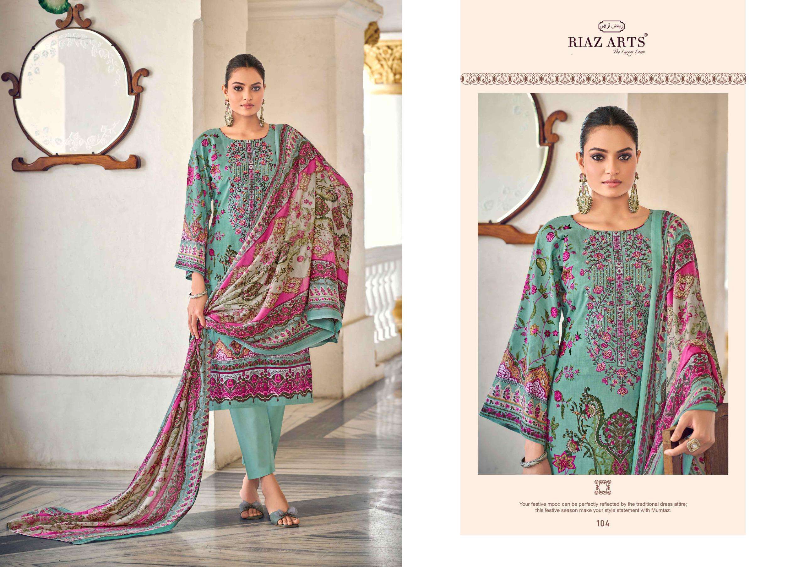 RIAZ ARTS NAWAZISH VOL 2 LAWN COTTON DIGITAL PRINT WITH FANCY EMBROIDERY WORK SUIT