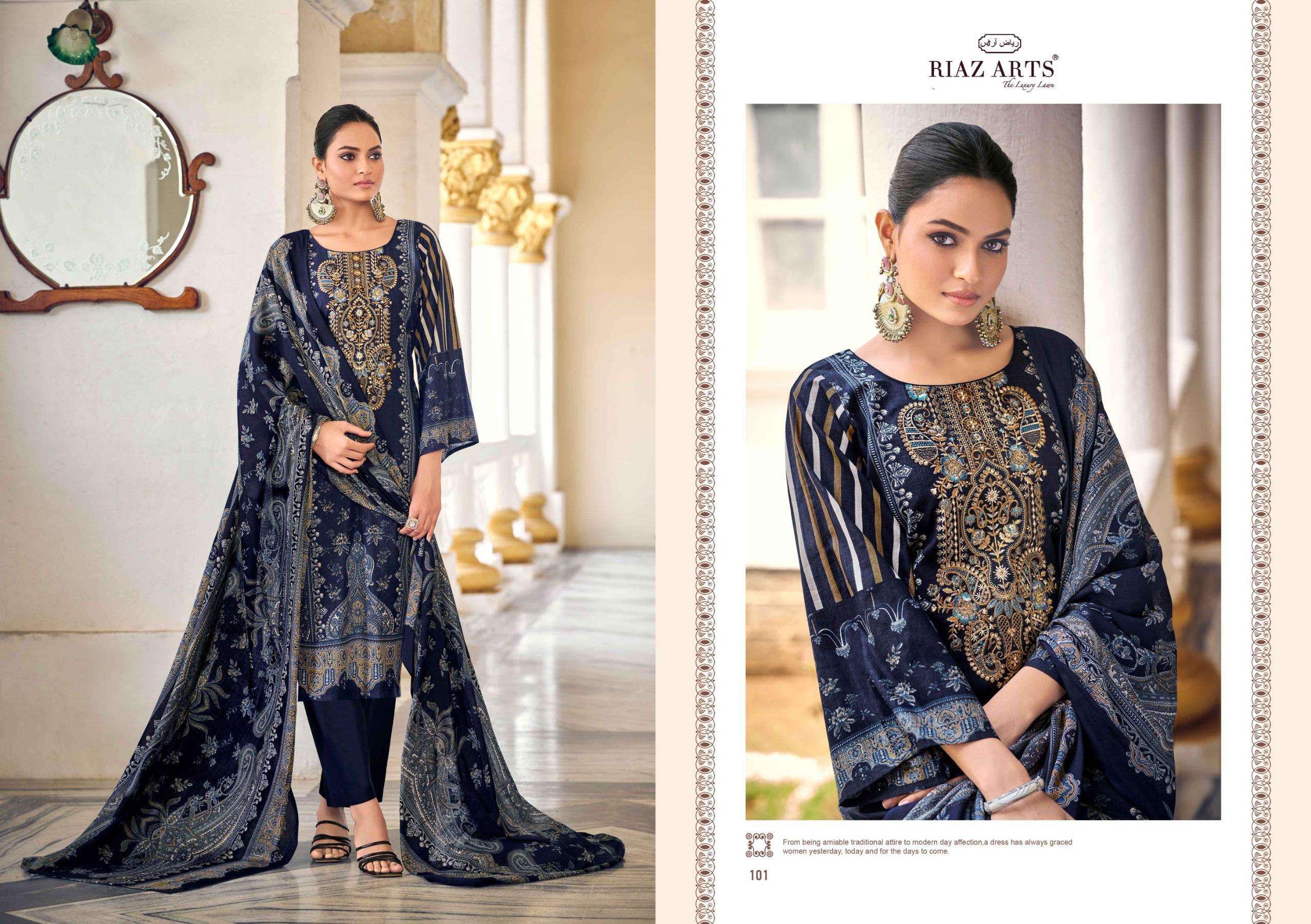 RIAZ ARTS NAWAZISH VOL 2 LAWN COTTON DIGITAL PRINT WITH FANCY EMBROIDERY WORK SUIT