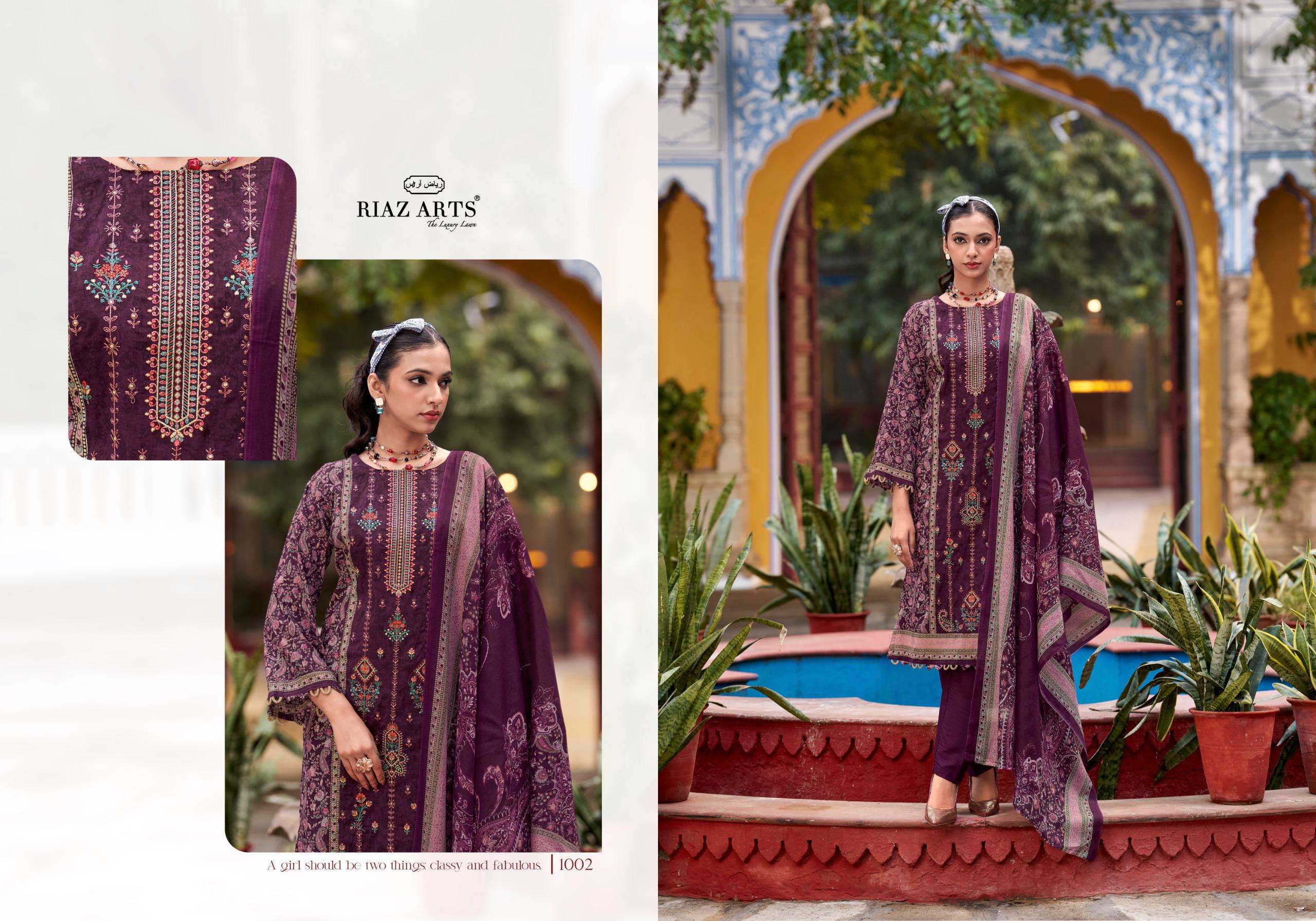 RIAZ ARTS PRINTS ANDAAZ LAWN COTTON DIGITAL PRINT WITH FANCY EMBROIDERY WORK SUIT