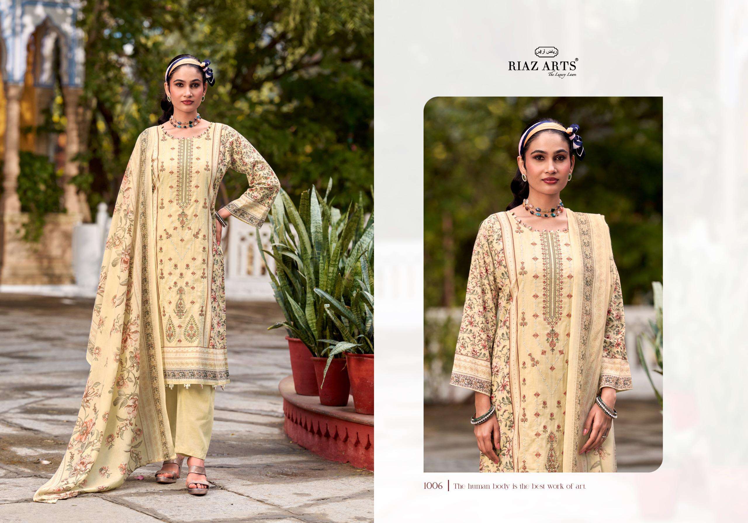 RIAZ ARTS PRINTS ANDAAZ LAWN COTTON DIGITAL PRINT WITH FANCY EMBROIDERY WORK SUIT