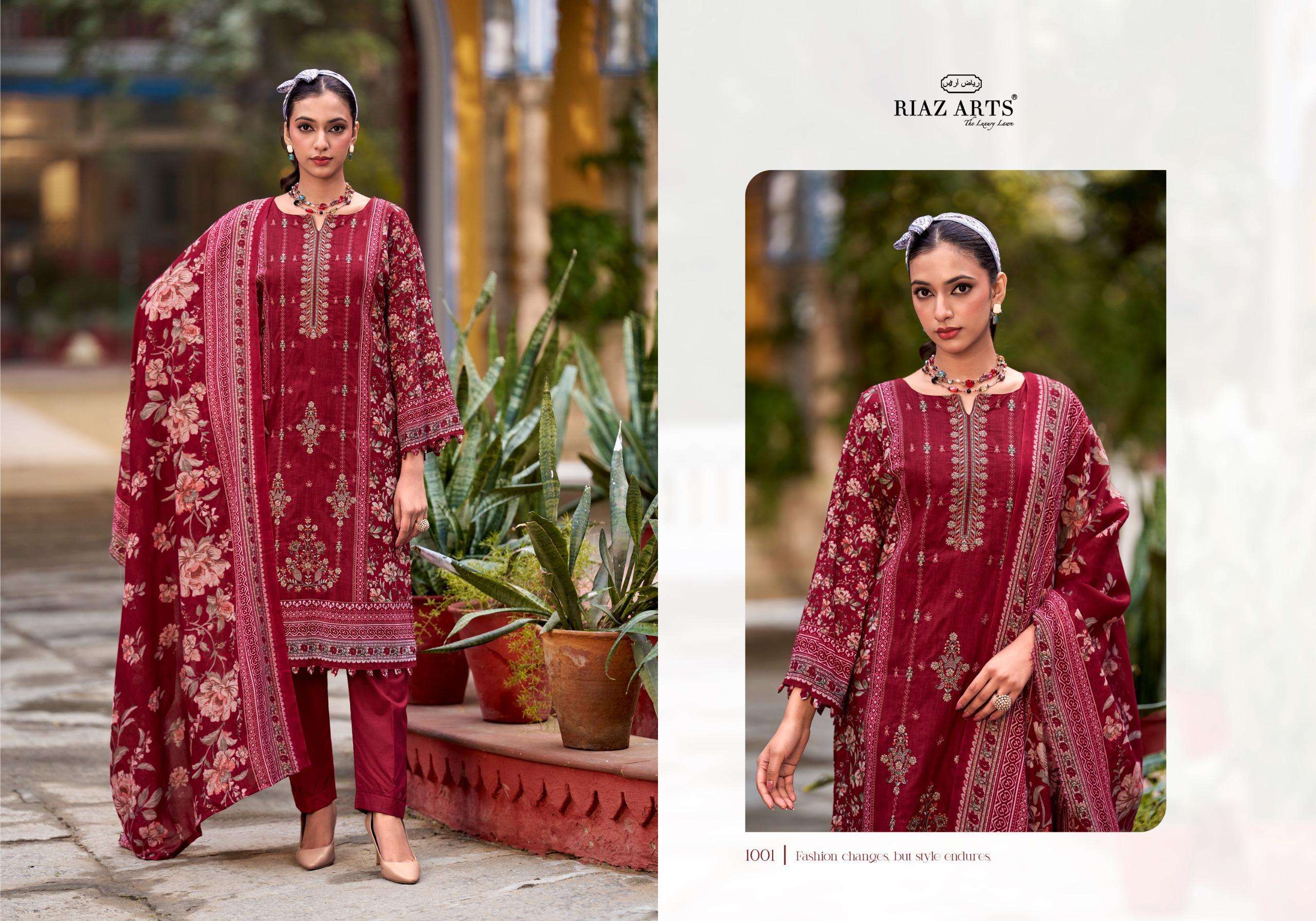 RIAZ ARTS PRINTS ANDAAZ LAWN COTTON DIGITAL PRINT WITH FANCY EMBROIDERY WORK SUIT