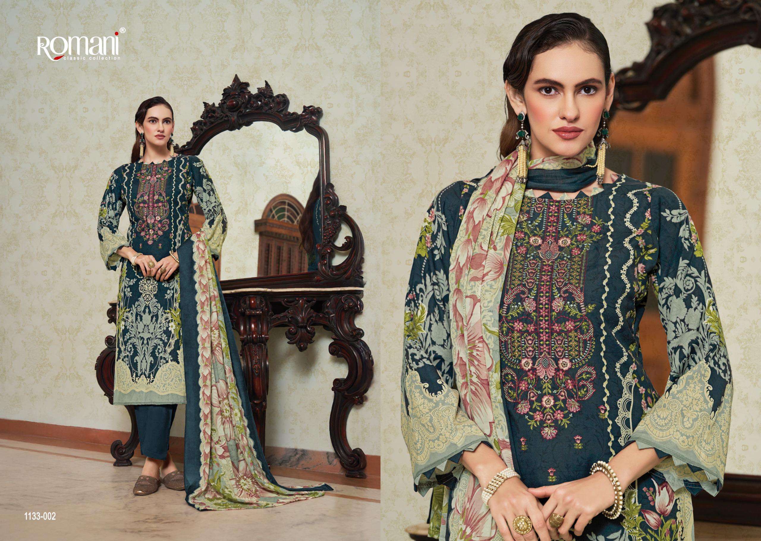 ROMANI AARZU VOL 28 COTTON DIGITAL STYLE PRINT WITH FANCY WORK SUIT