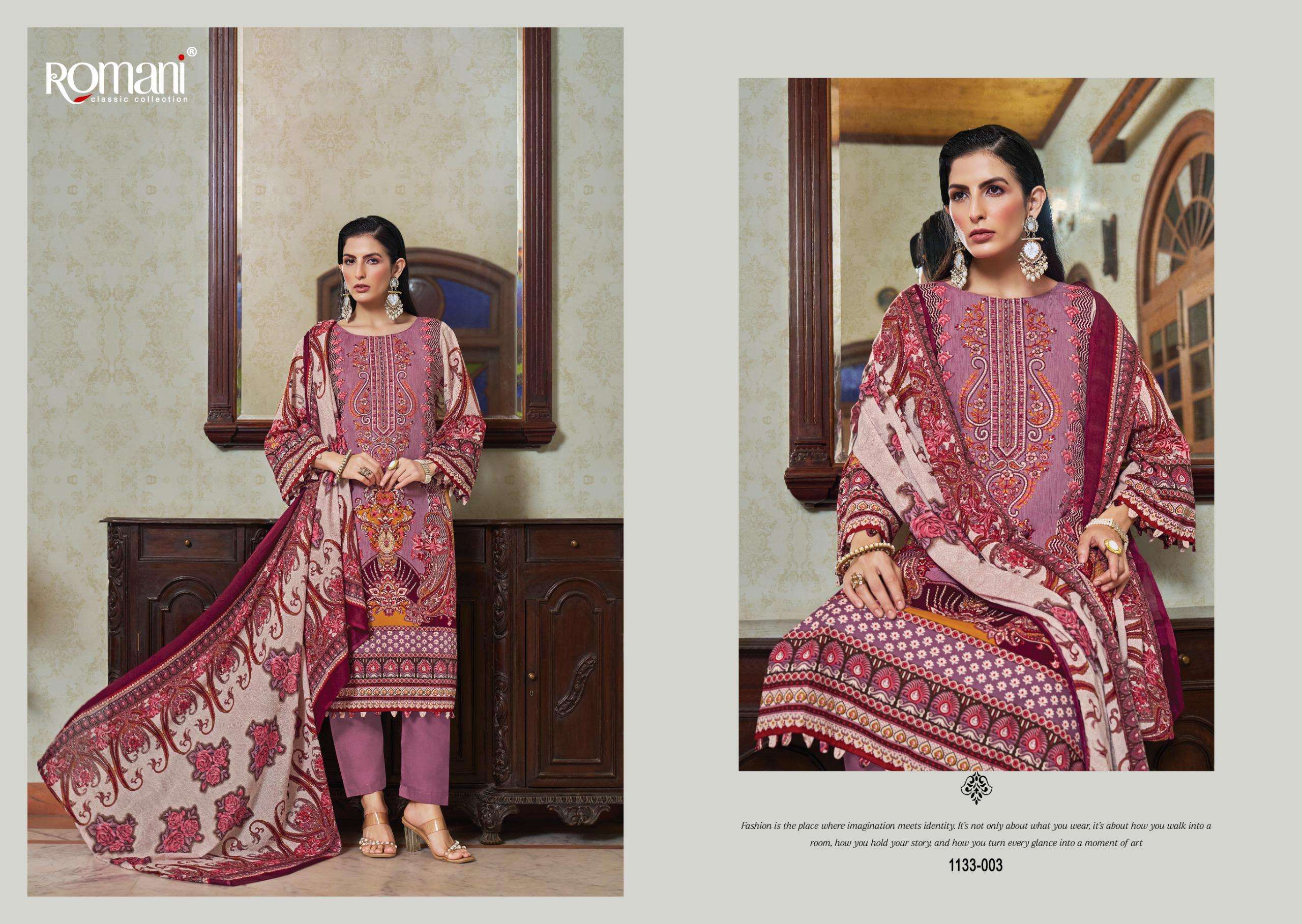 ROMANI AARZU VOL 28 COTTON DIGITAL STYLE PRINT WITH FANCY WORK SUIT