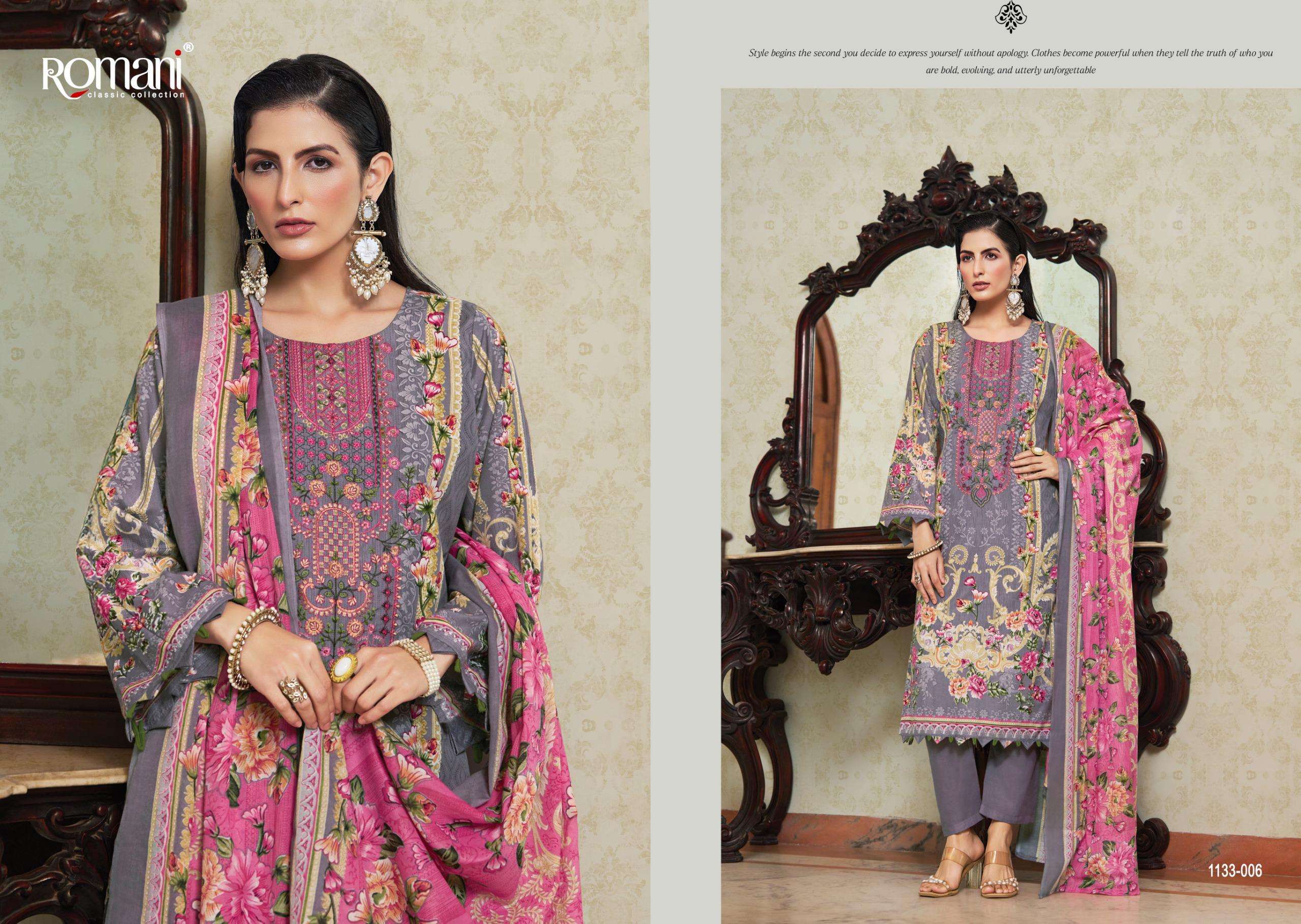 ROMANI AARZU VOL 28 COTTON DIGITAL STYLE PRINT WITH FANCY WORK SUIT